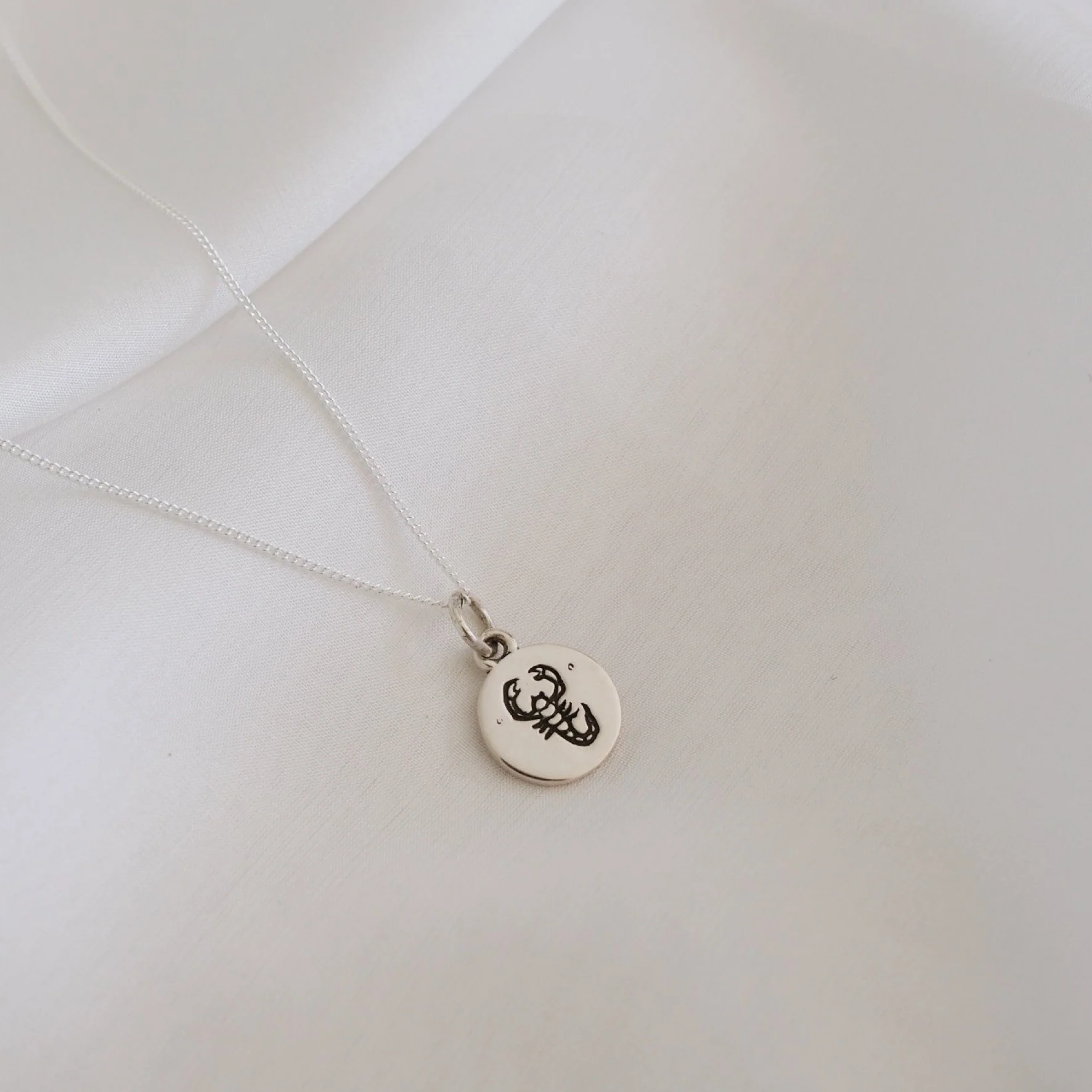 Scorpio Mini Zodiac Necklace - Silver