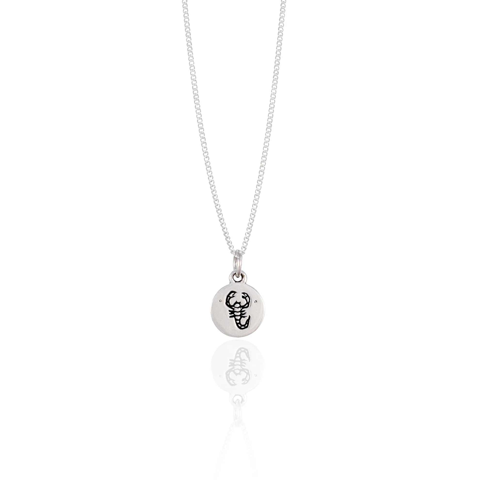 Scorpio Mini Zodiac Necklace - Silver - Image 2