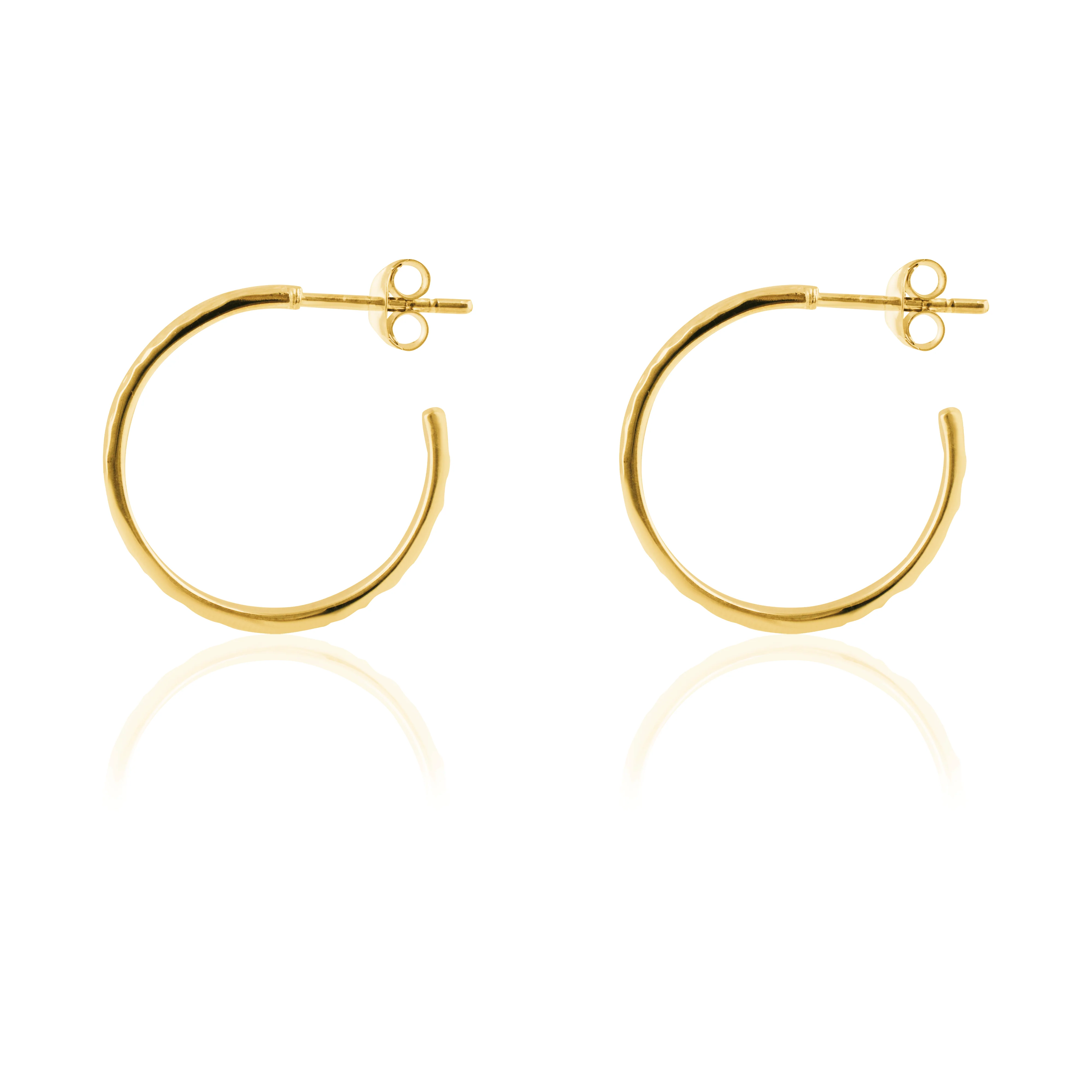 MOMA Hammered Hoops 20mm - Gold - Image 6