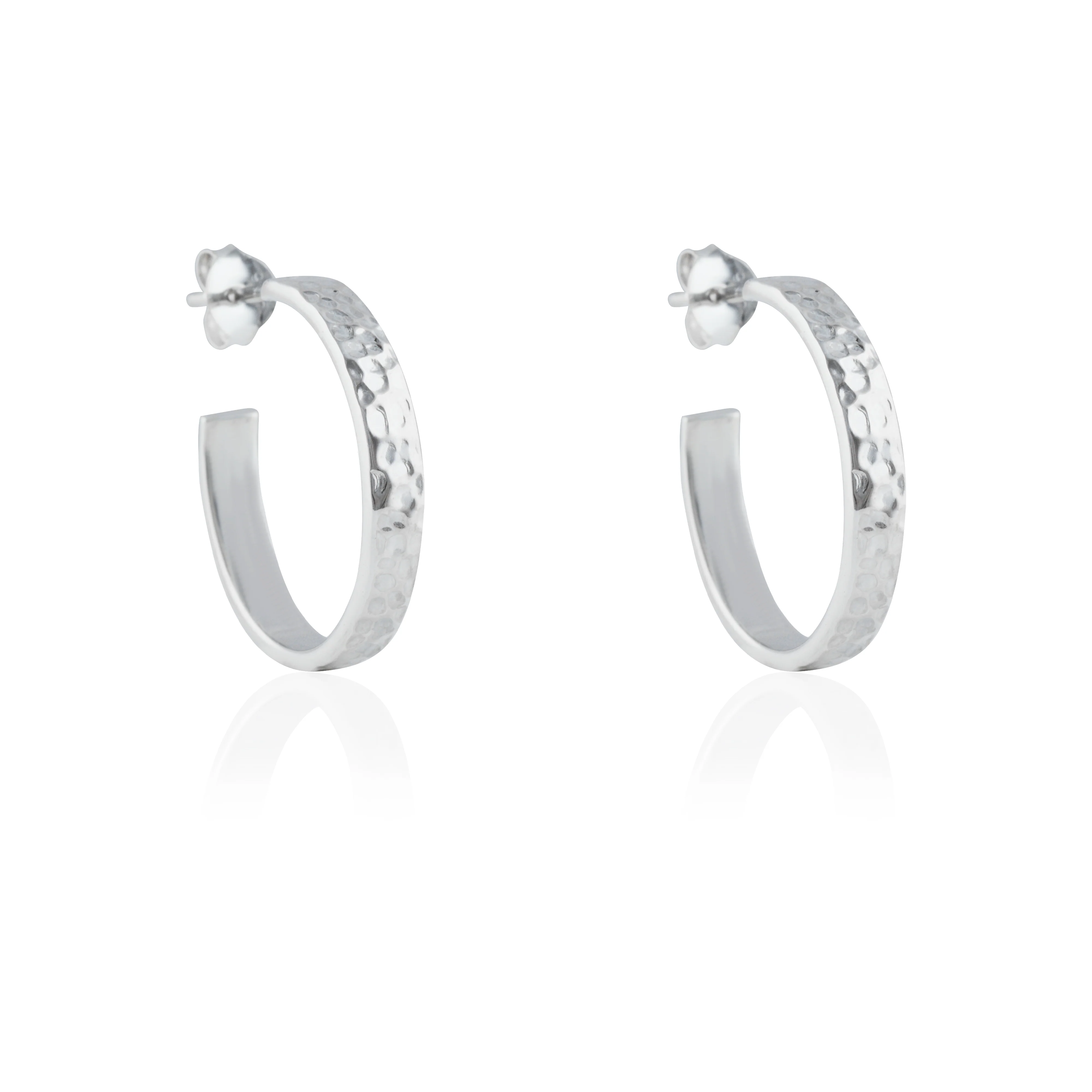 MOMA Hammered Hoops 20mm - Silver