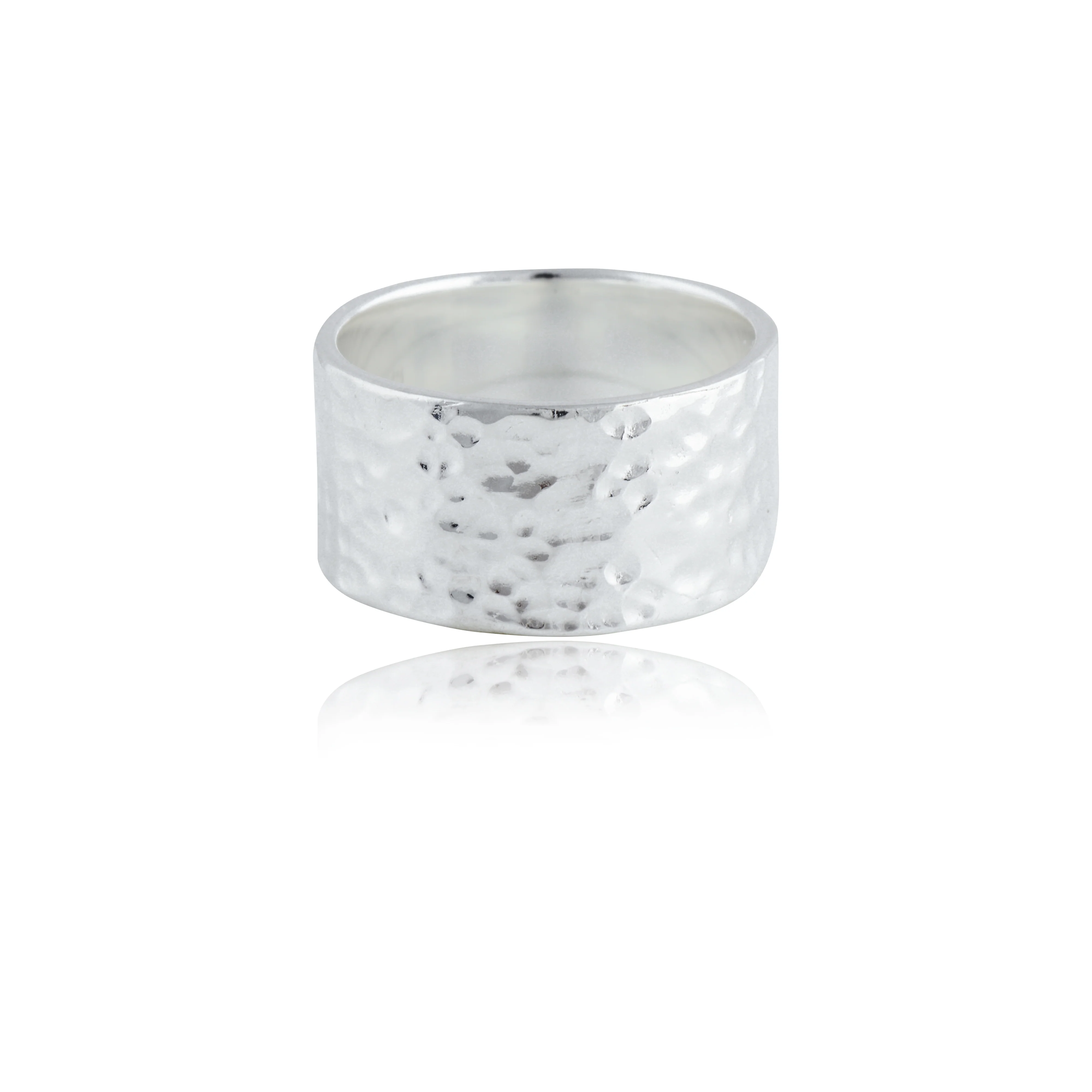 MOMA Hammered Ring 10mm - Silver - Image 6