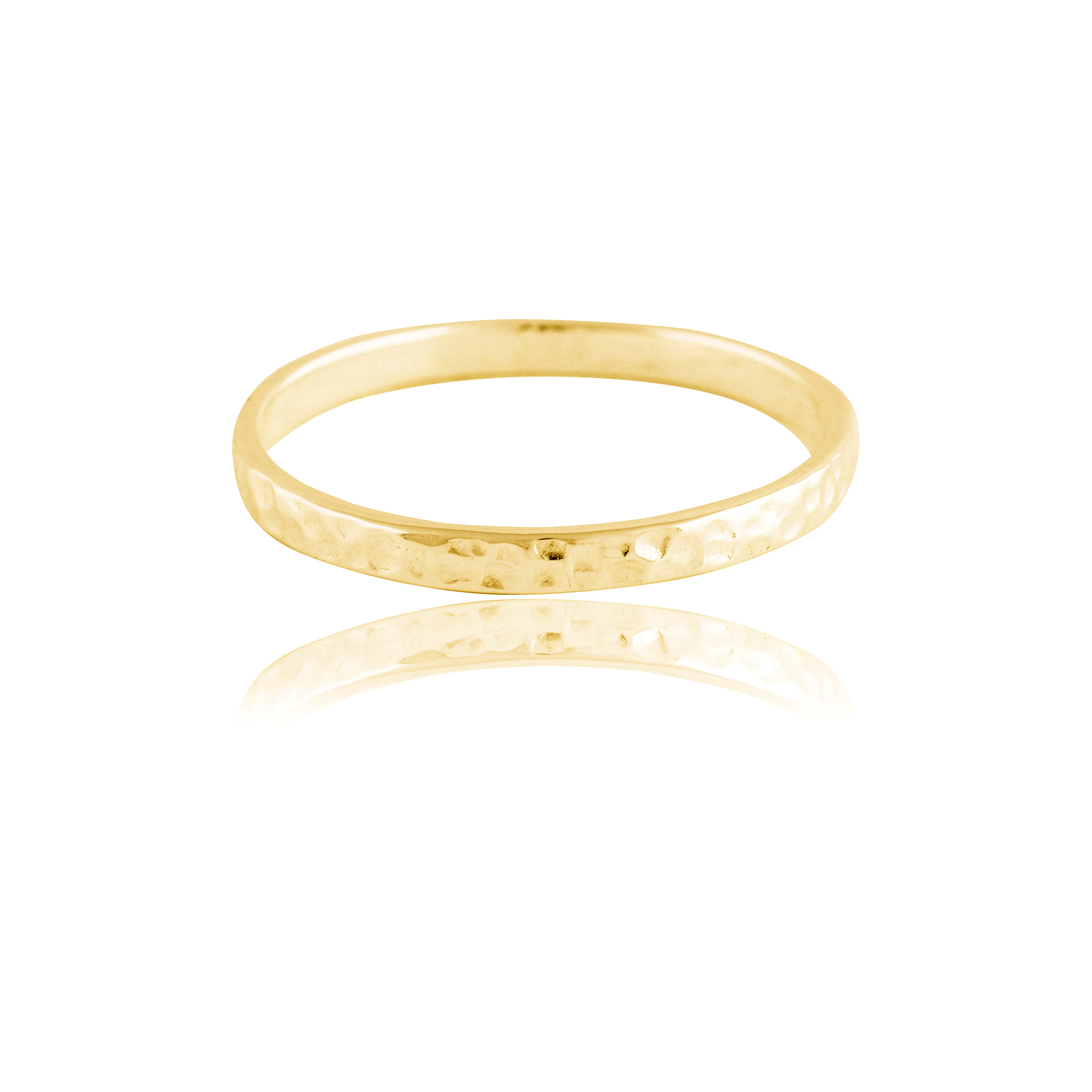 MOMA Hammered Ring 2mm - Gold - Image 2