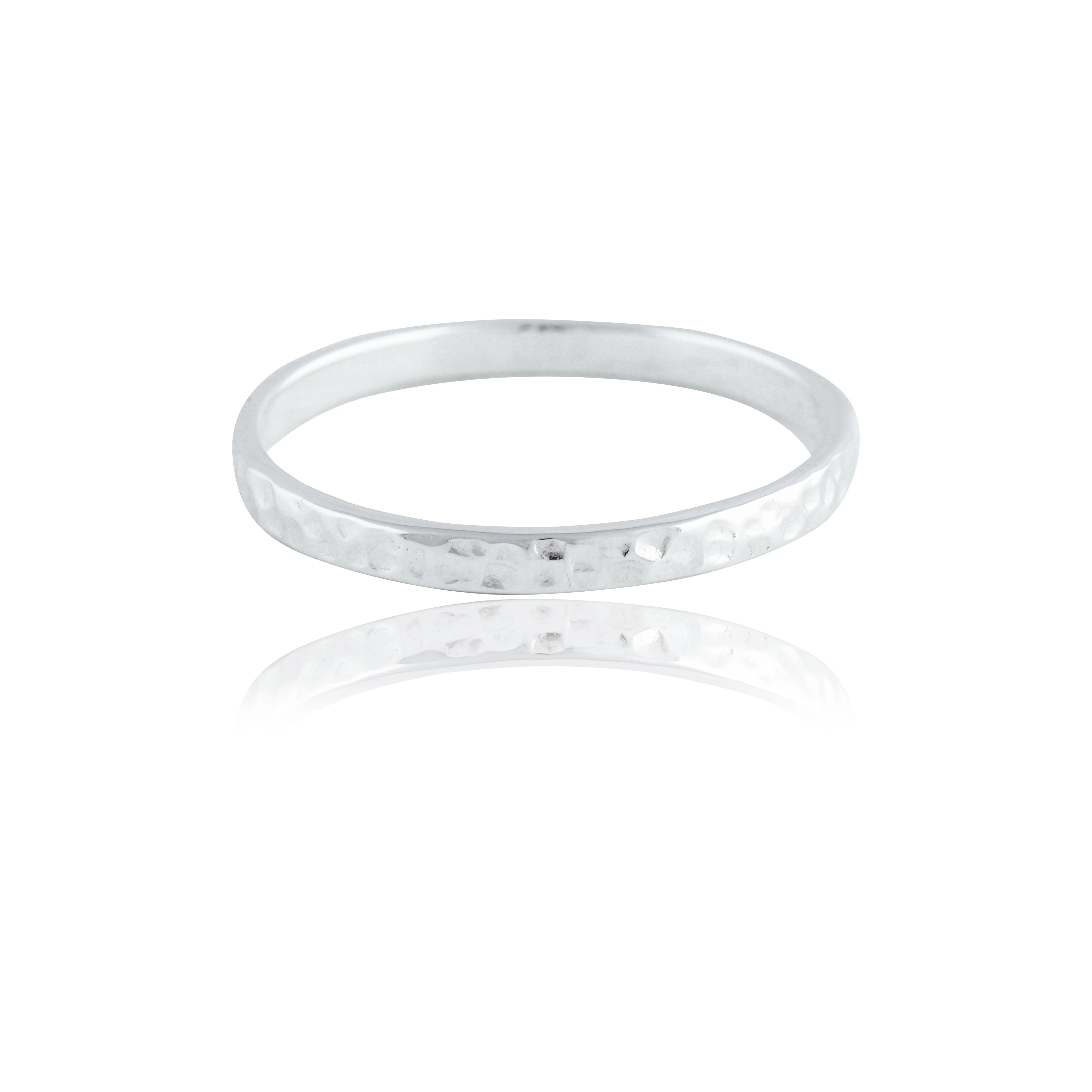 MOMA Hammered Ring 2mm - Silver - Image 6