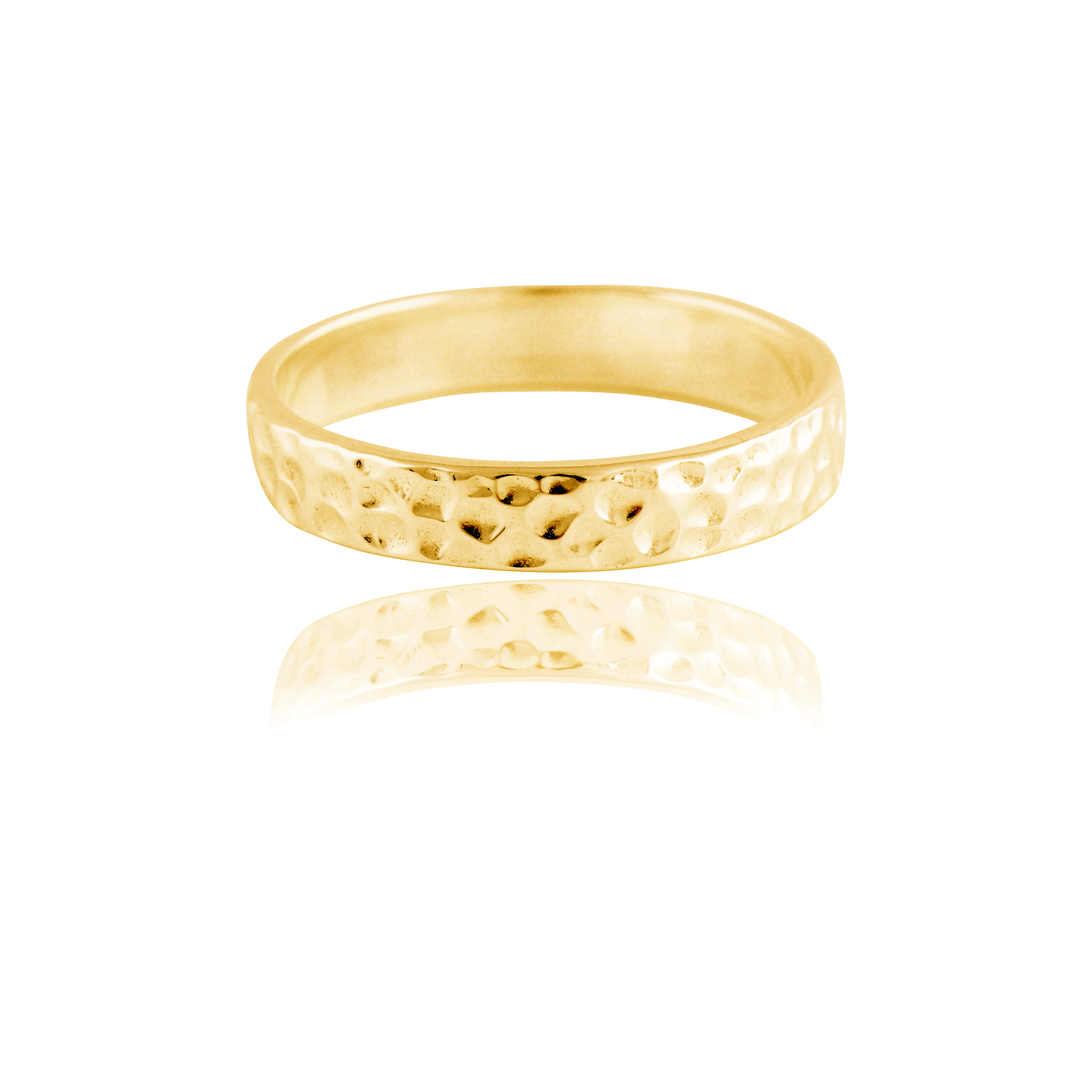 MOMA Hammered Ring 4mm - Gold - Image 6