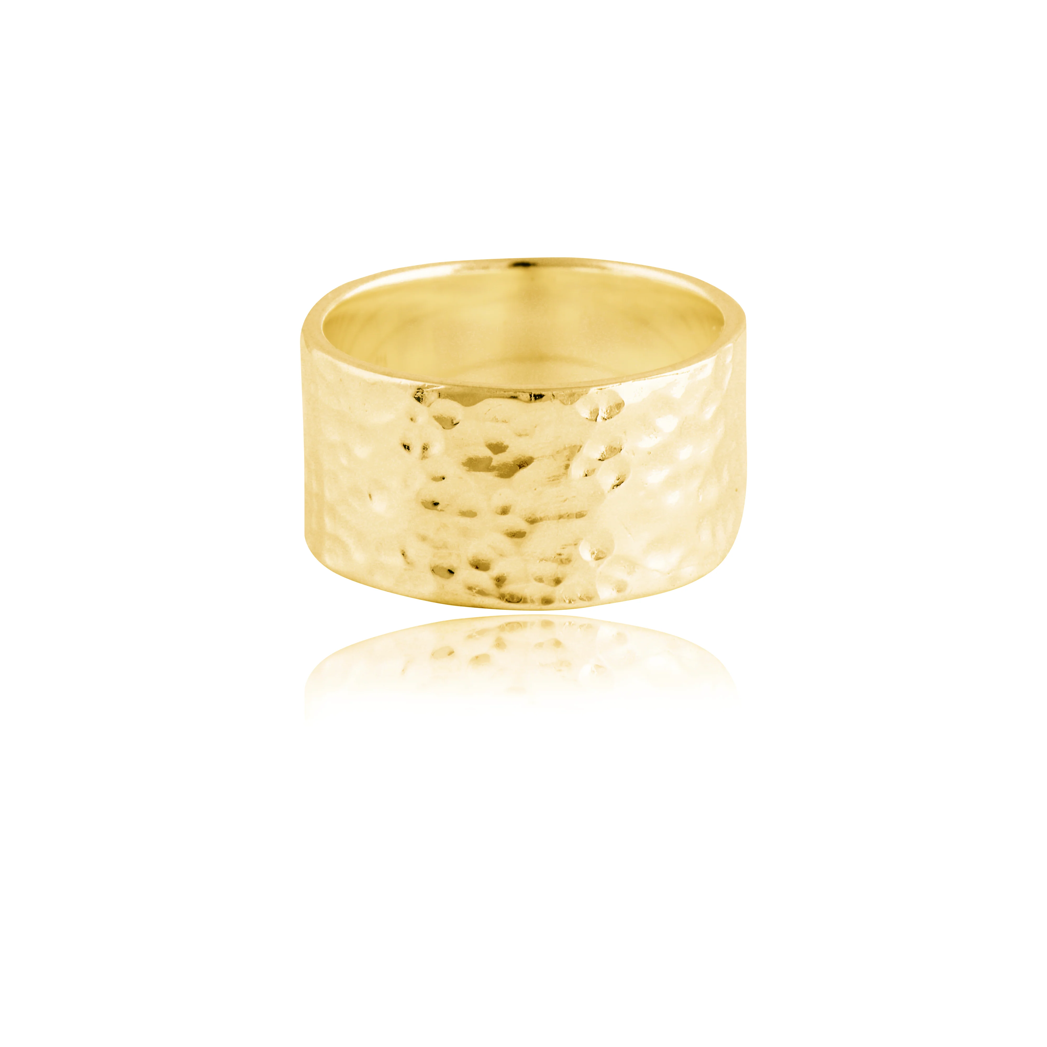 MOMA Hammered Ring 10mm - Gold - Image 6