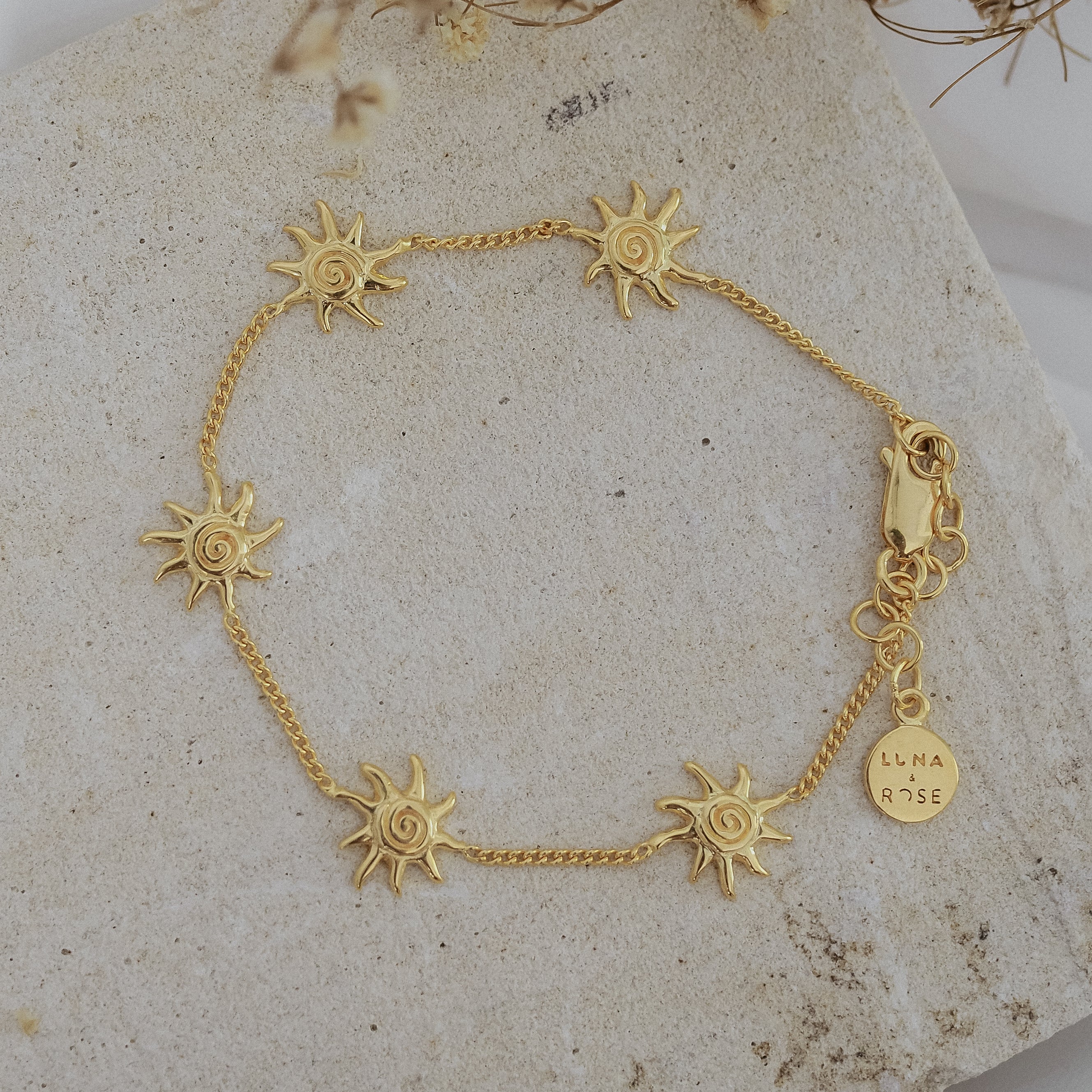Neri x Luna & Rose - Celestial Sun Anklet - Gold - Image 4