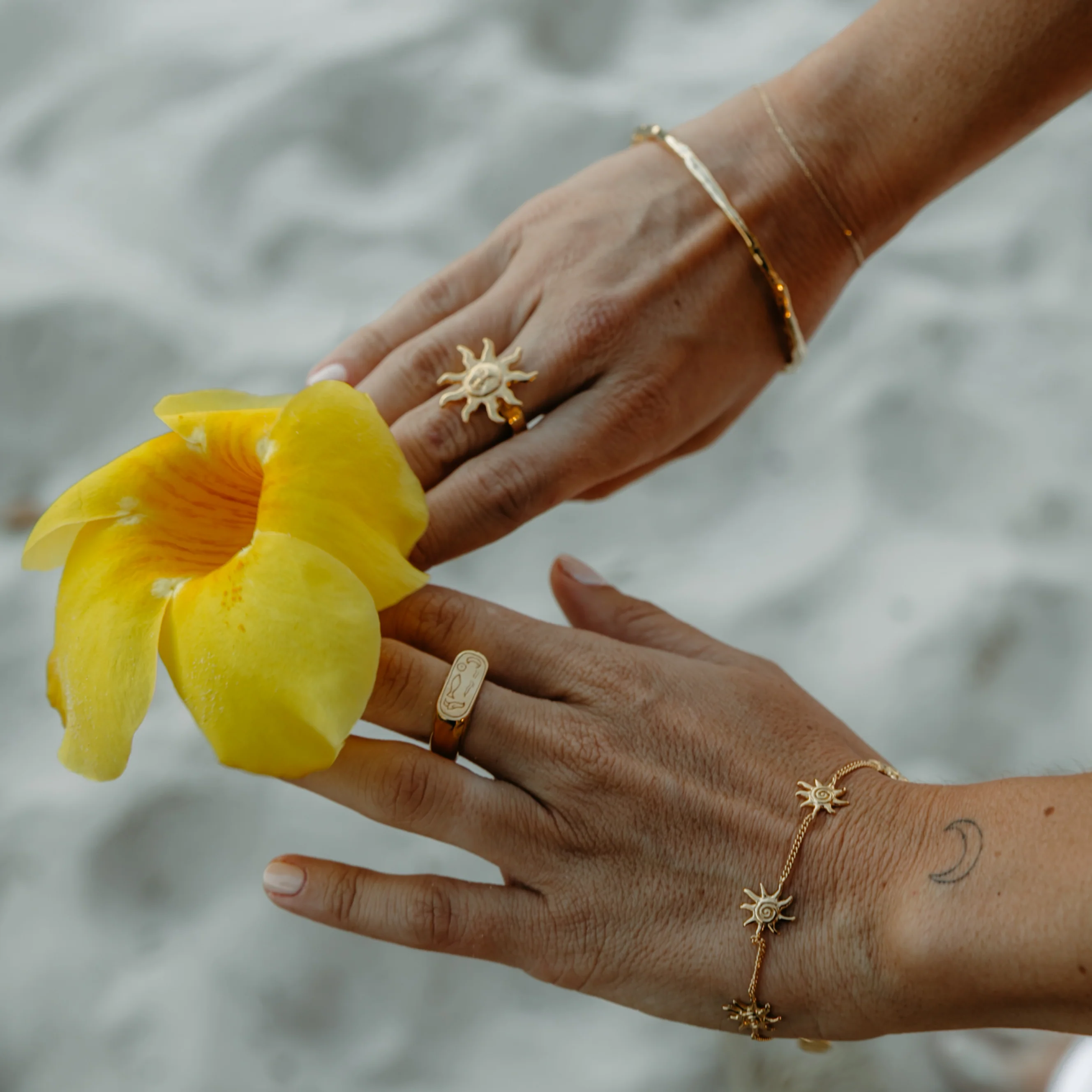 Neri x Luna & Rose - Celestial Sun Bracelet - Gold - Image 3