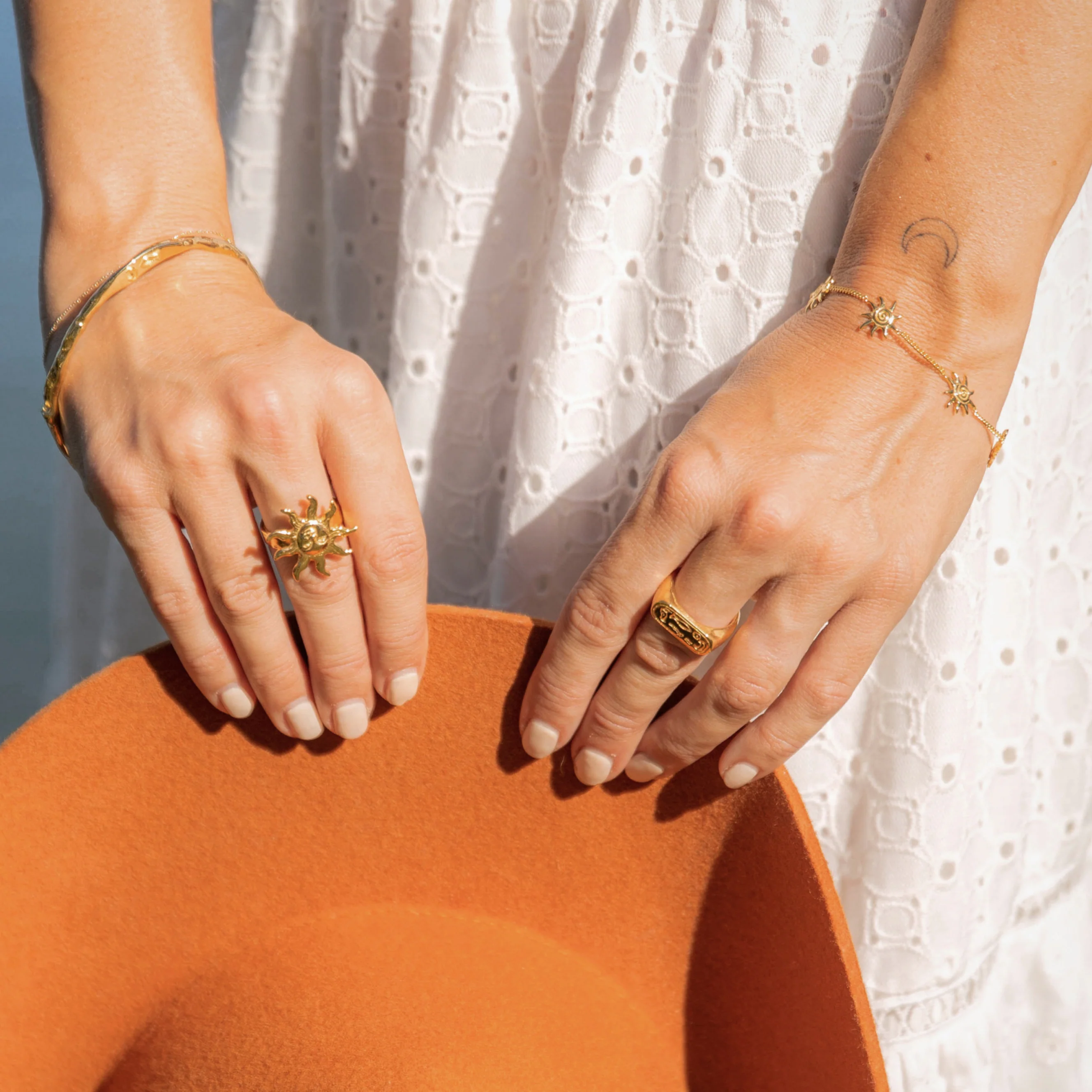Neri x Luna & Rose - Celestial Sun Bracelet - Gold - Image 5