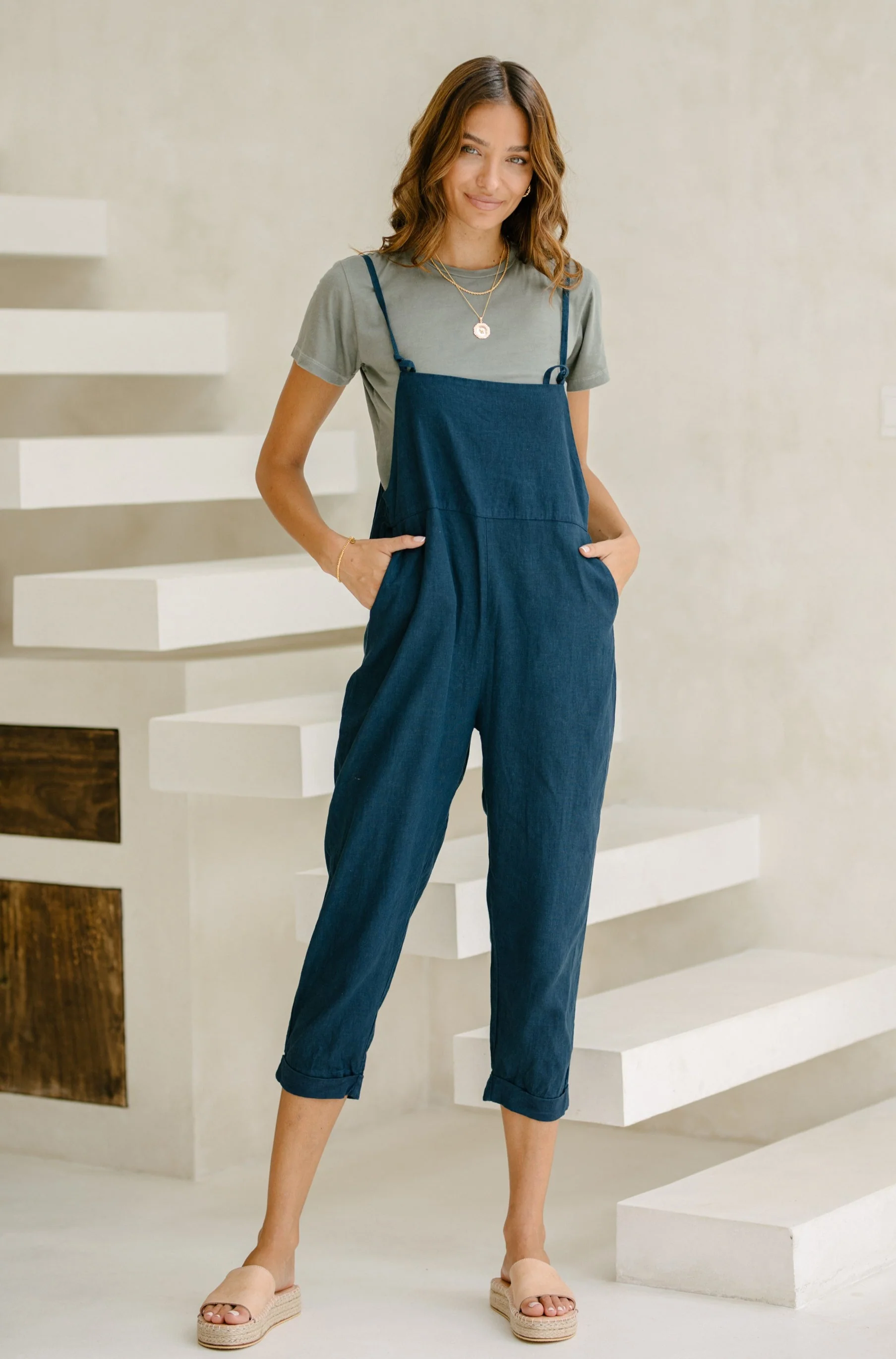 Ollie Overalls - Ocean Blue *Organic Plant Dyed* - Image 3