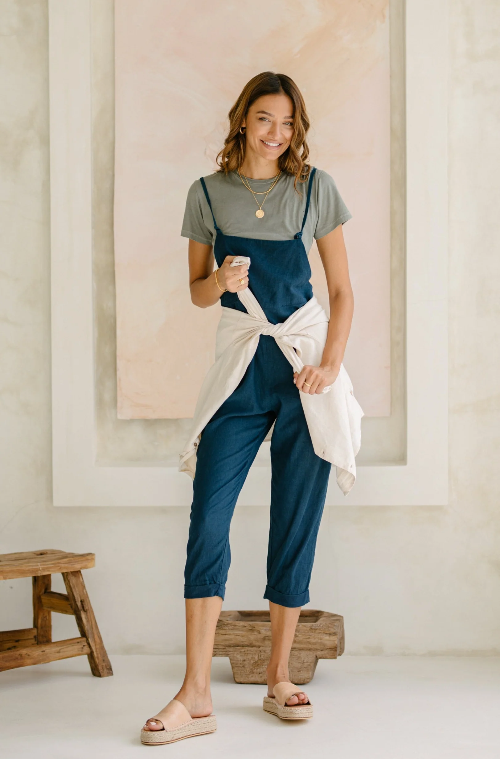 Ollie Overalls - Ocean Blue *Organic Plant Dyed* - Image 4