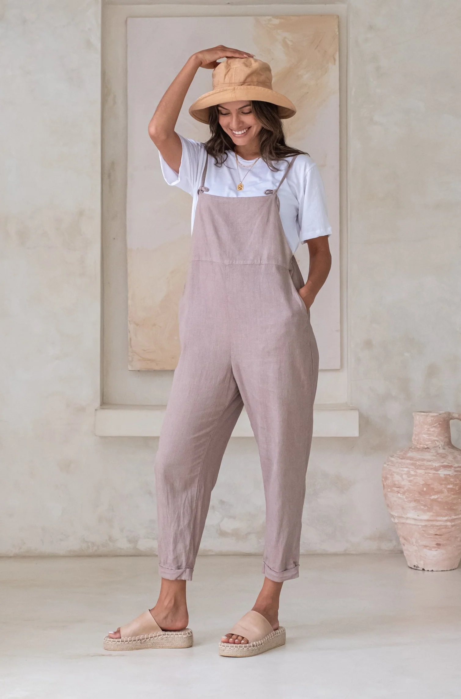 Ollie Overalls - Rosewood *Organic Plant Dyed*