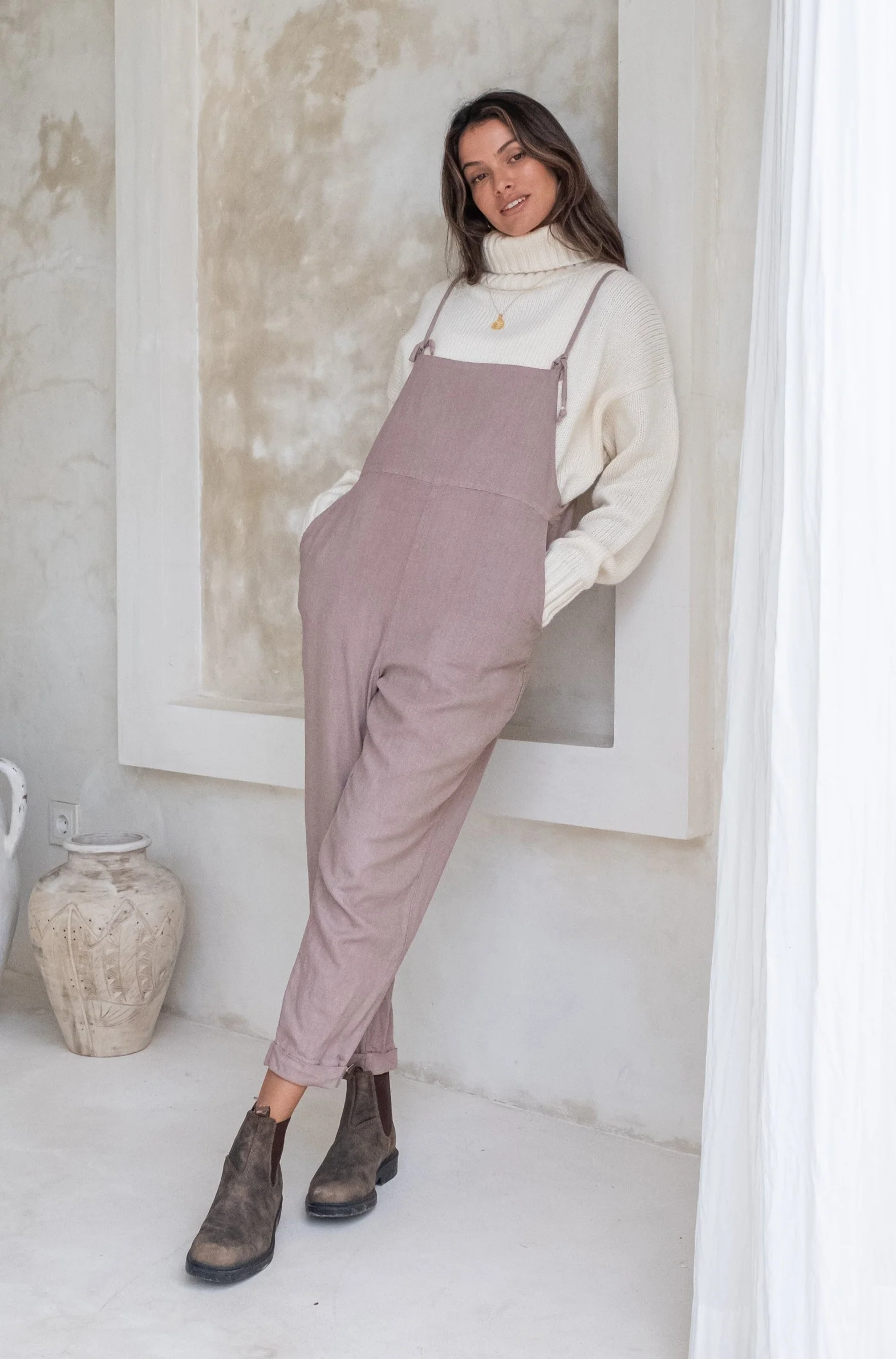 Ollie Overalls - Rosewood *Organic Plant Dyed* - Image 2