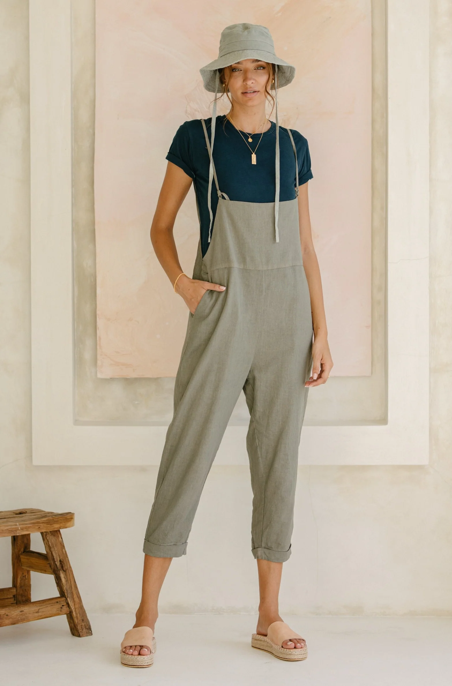 Ollie Overalls - Sage *Organic Plant Dyed* - Image 3