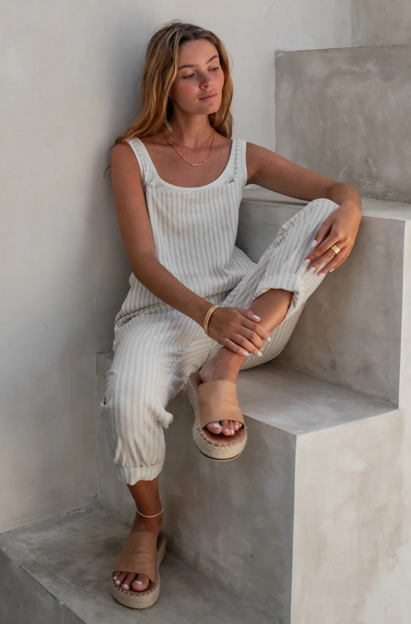 Ollie Overalls - Natural Sand Dune Stripe - Image 5