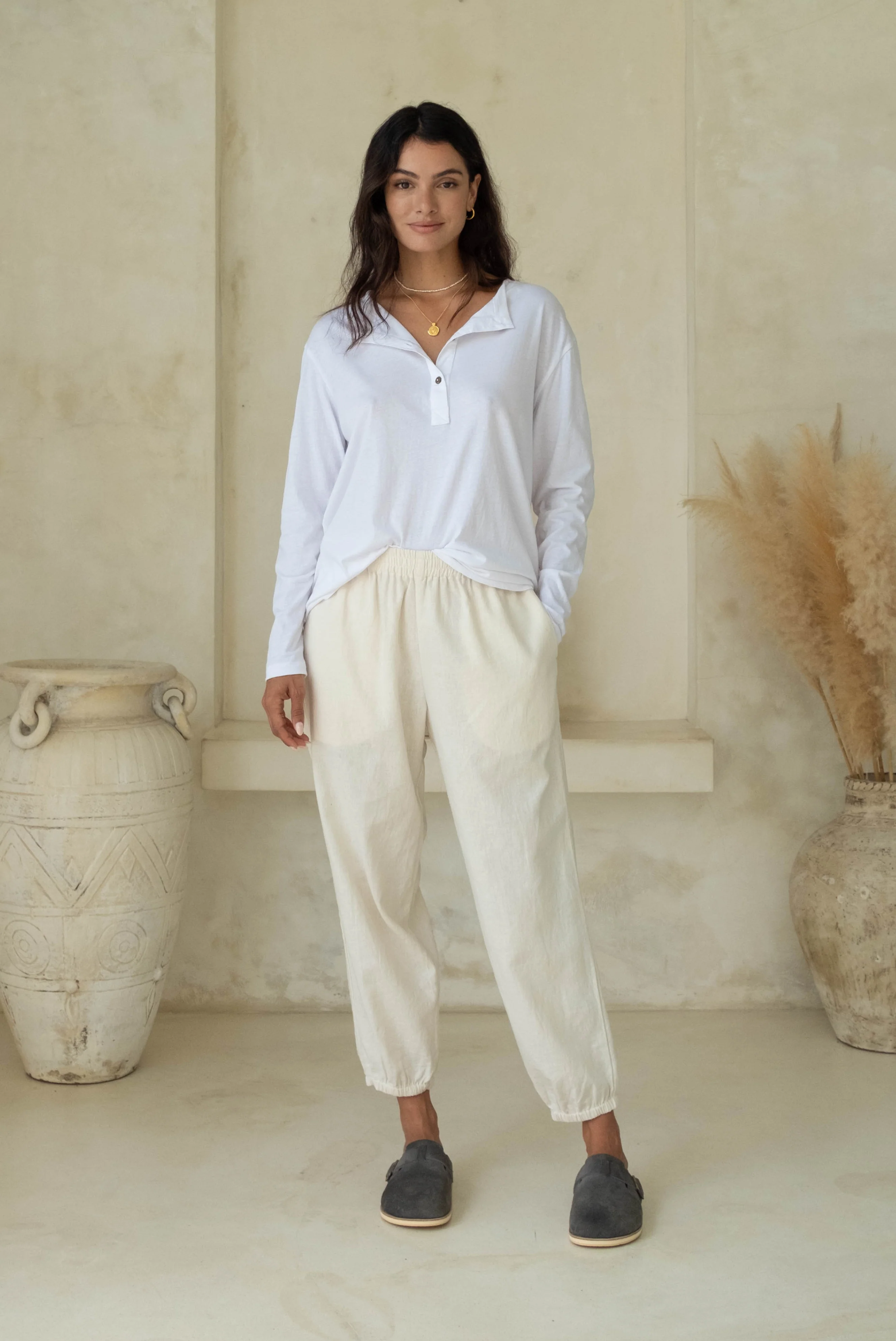 ORGANIC COTTON HARVEY HENLEY - Coconut White - Image 2