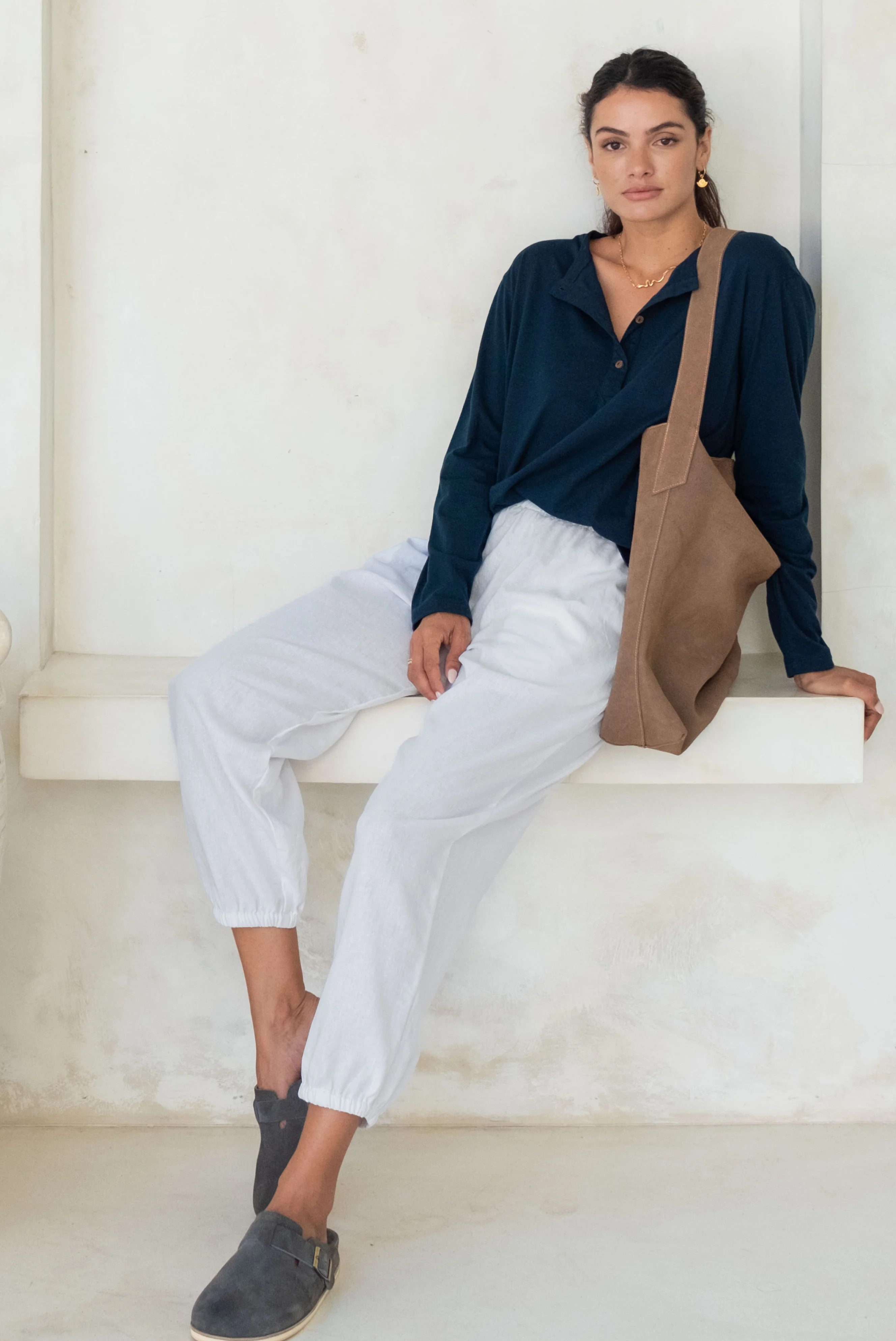 ORGANIC COTTON HARVEY HENLEY - Ocean Blue - Image 2
