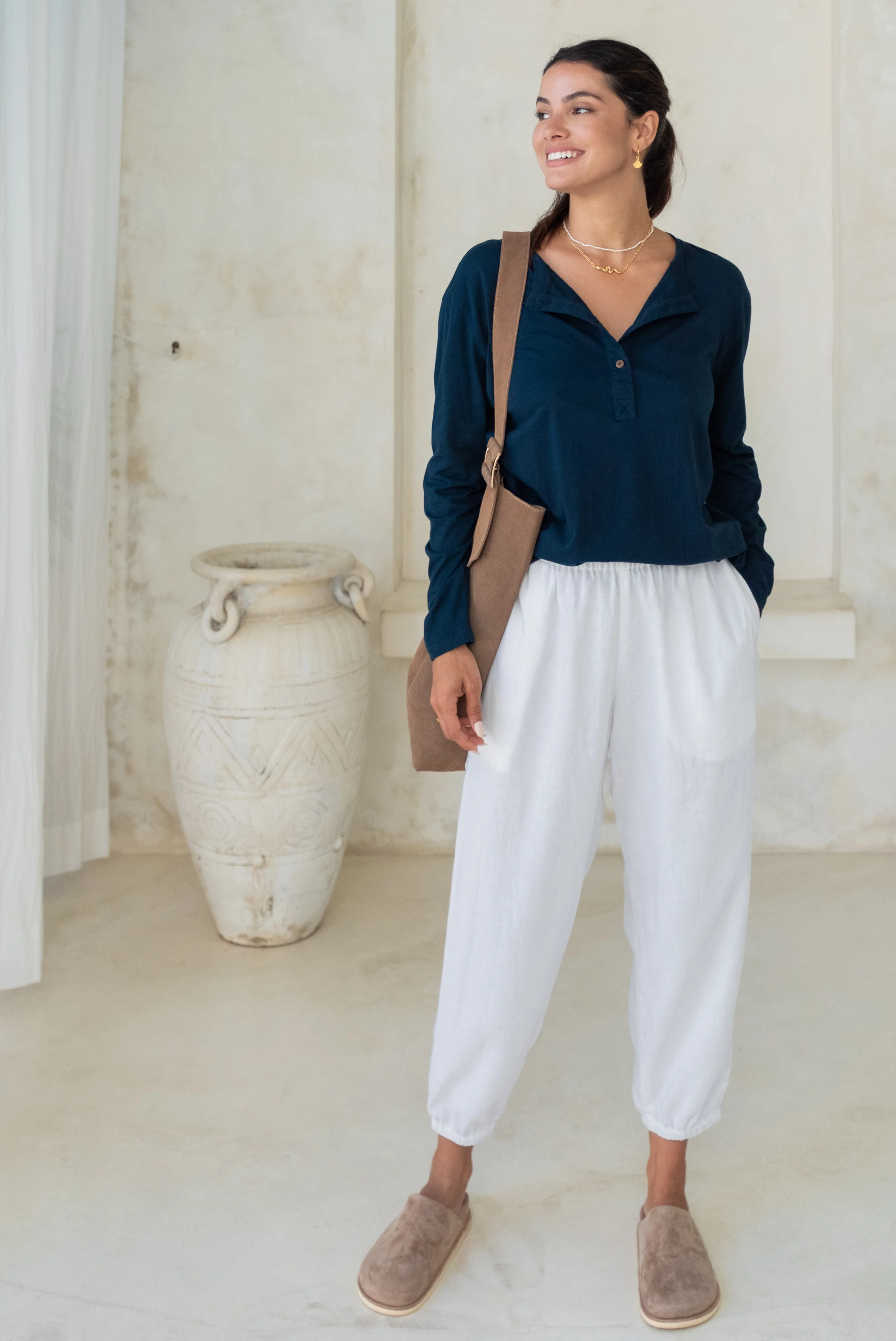 ORGANIC COTTON HARVEY HENLEY - Ocean Blue - Image 4