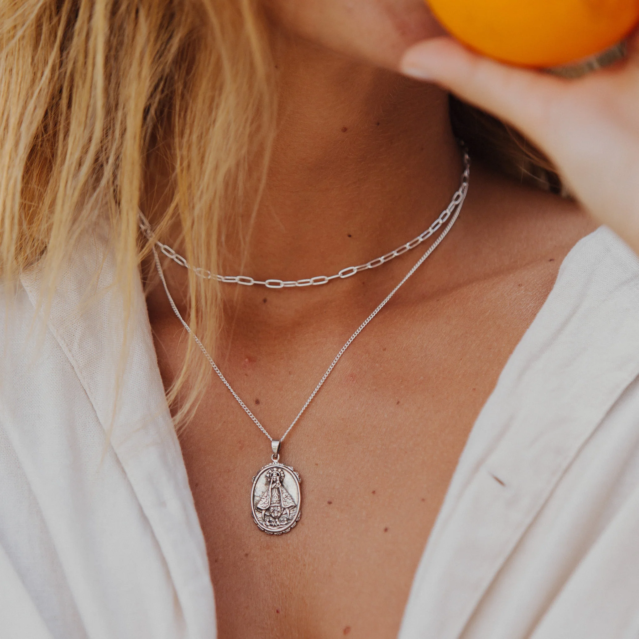 Our Lady of Charity - Patroness of Cuba Necklace - Silver - Image 3