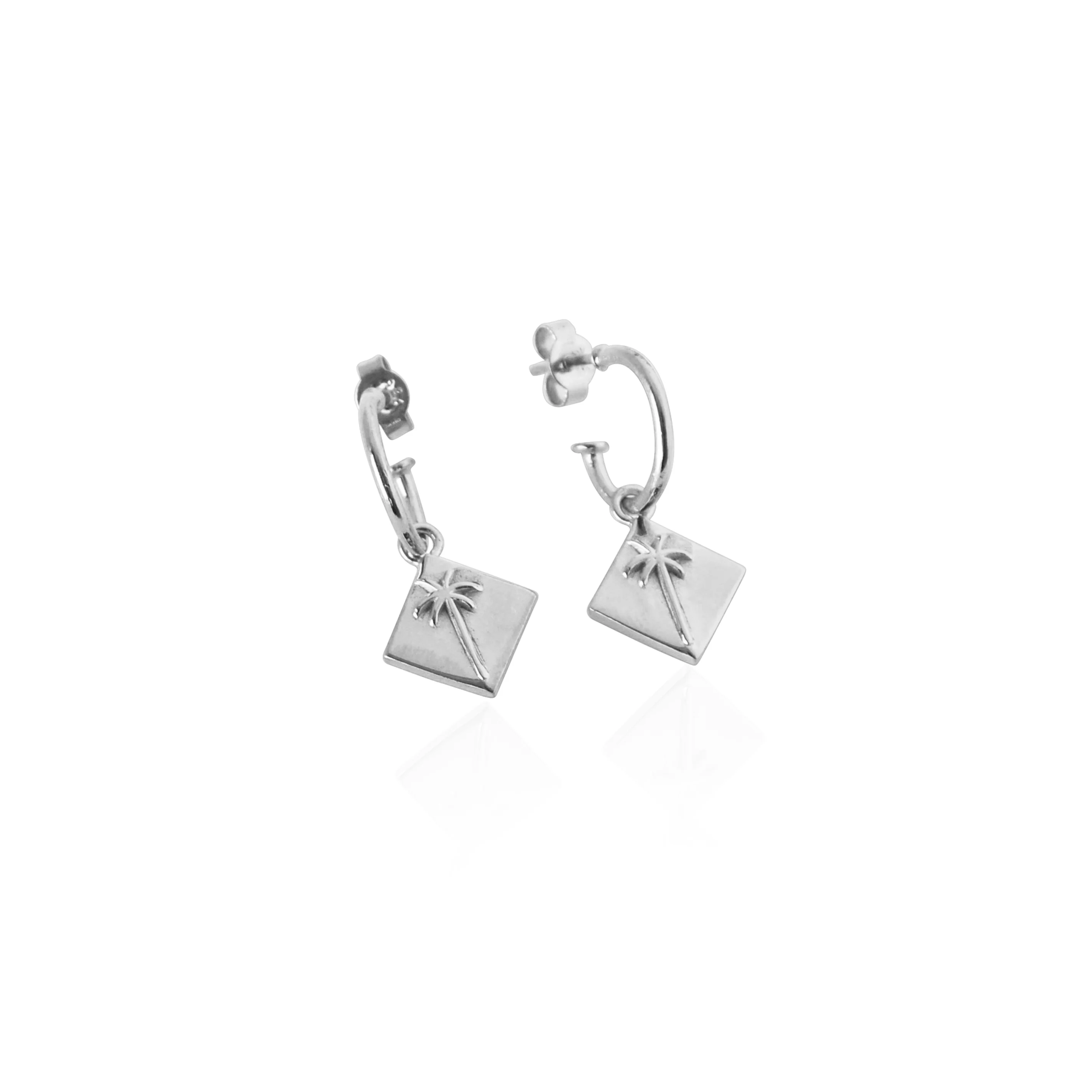 Pacific Palm Earrings - SILVER - Image 2