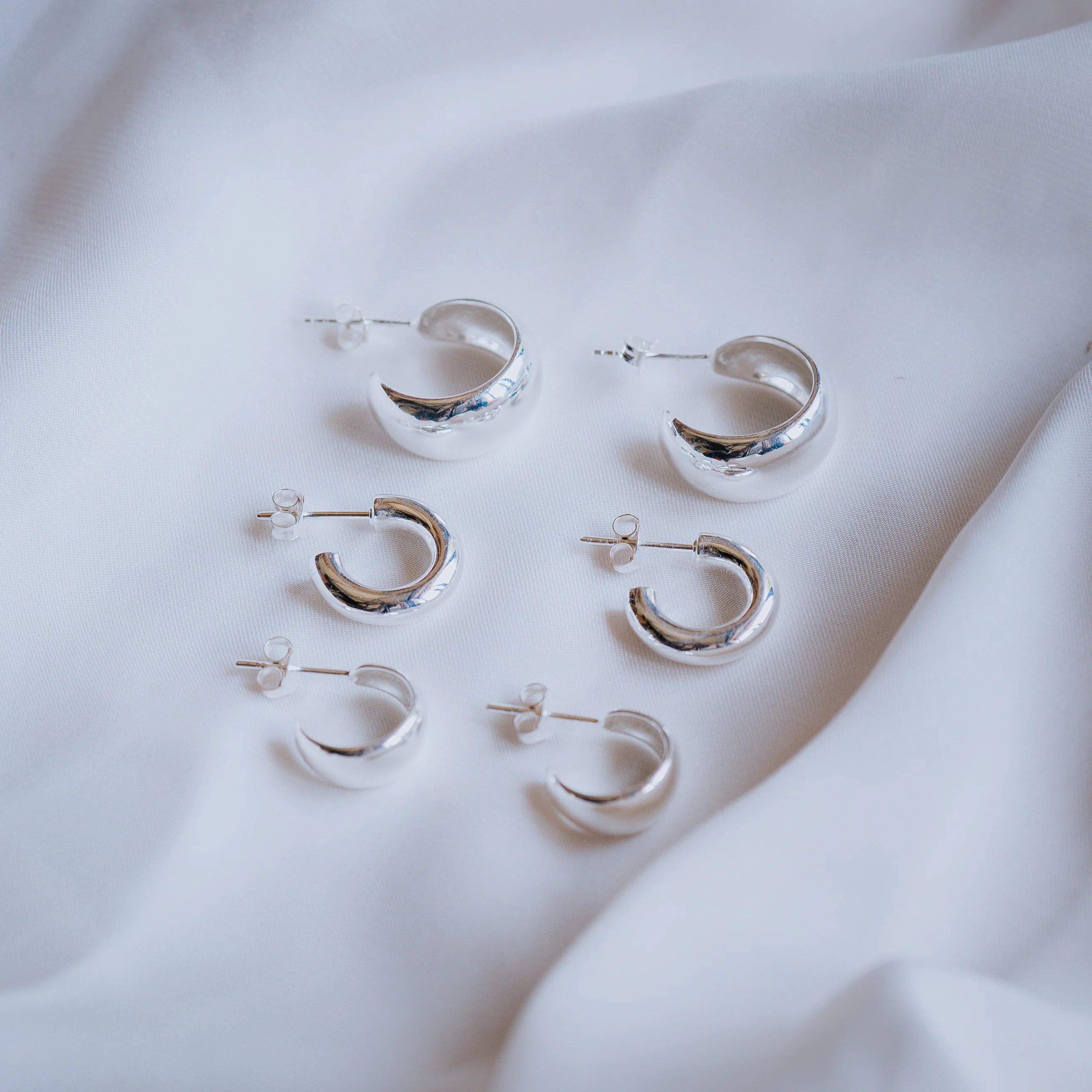 Brooklyn Petite Hoops - Silver - 12mm - Image 3