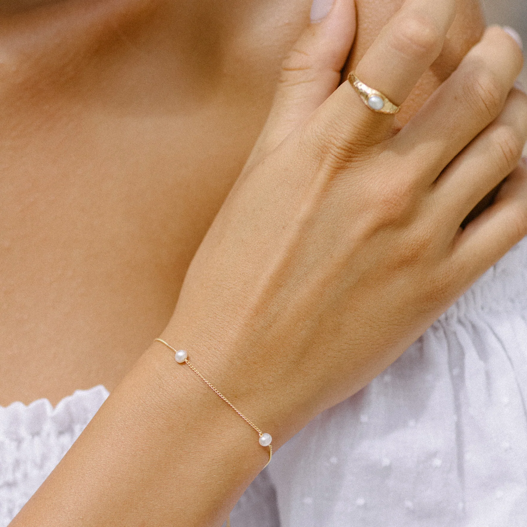 Pia Single Pearl Ring - SILVER - Image 6