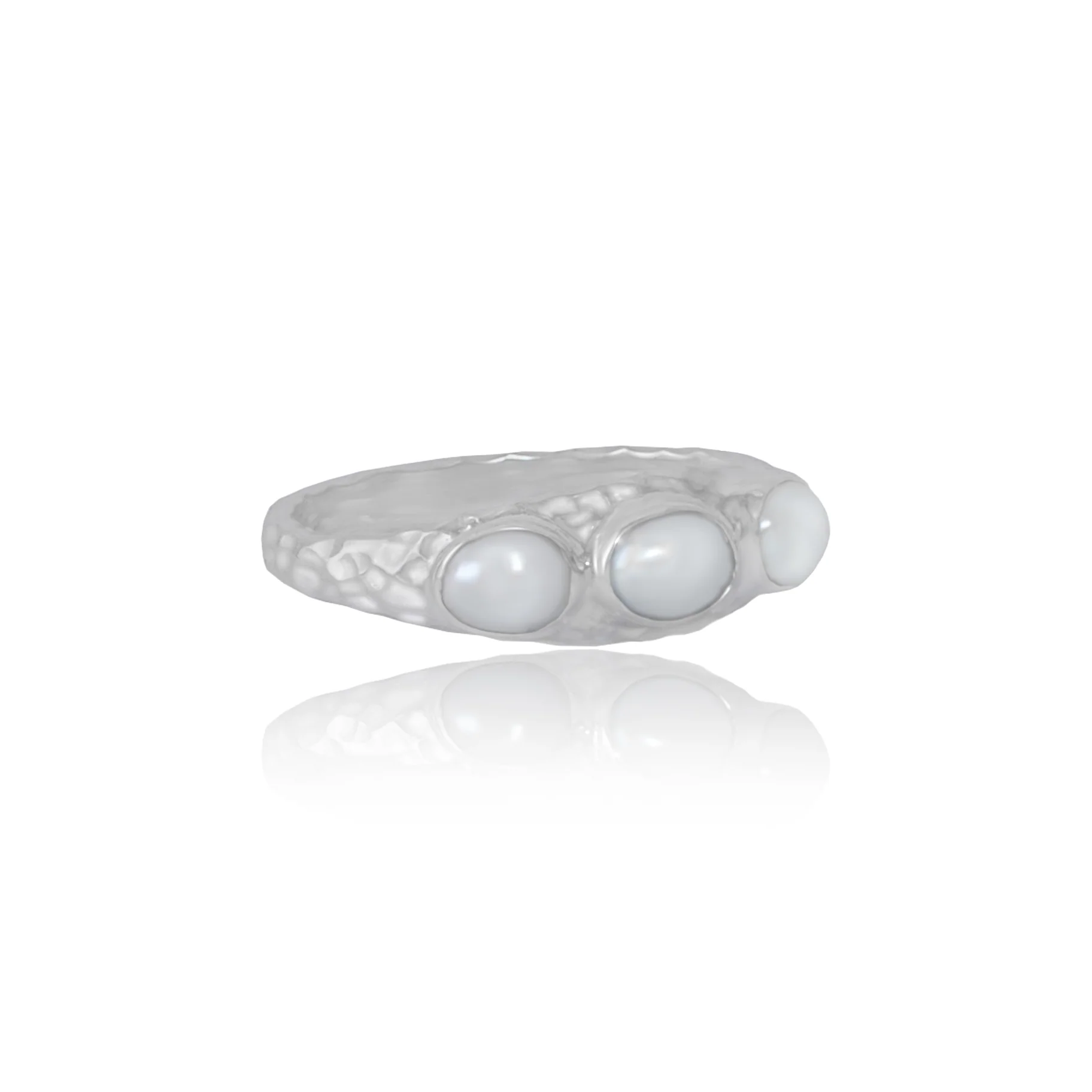 Polly Triple Pearl Ring - SILVER
