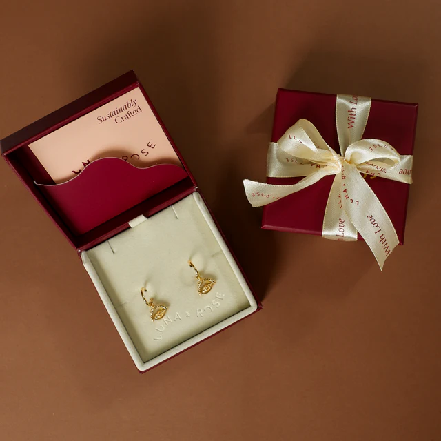 Protection Evil Eye Earrings - Gold - Image 6