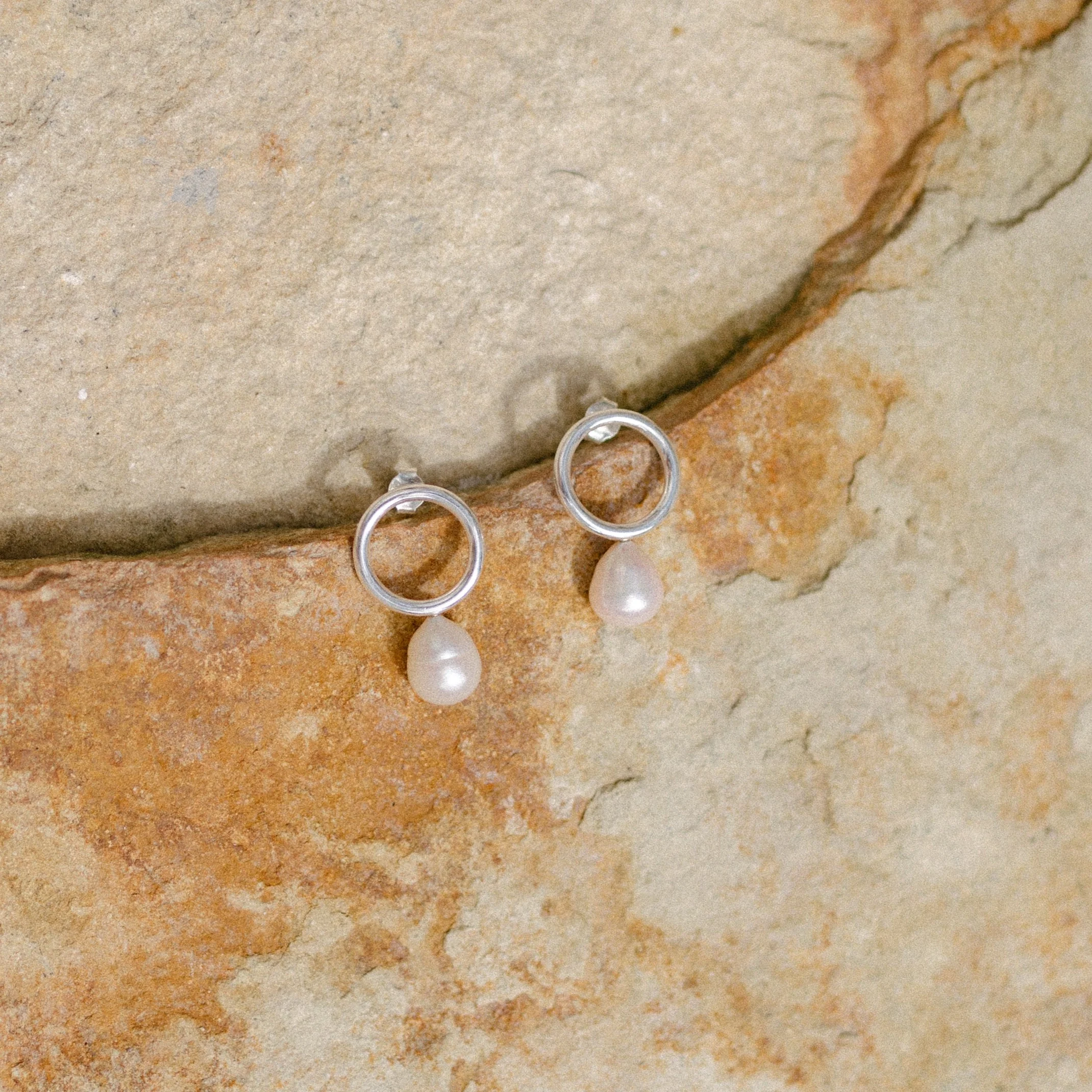 River Pearl Drop Earrings - SILVER - Image 3