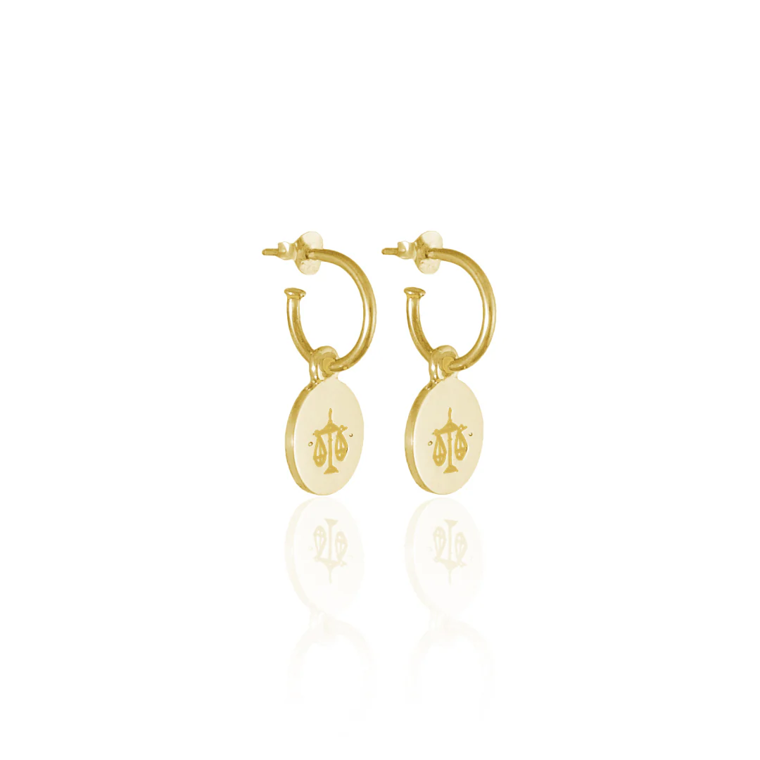 Scorpio Mini Zodiac Hoops - Gold - Image 2
