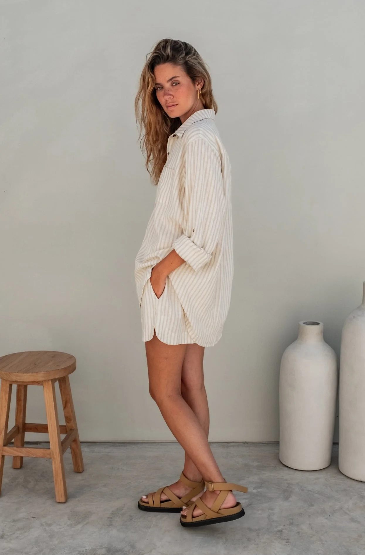 Shelby Shirt - Natural Sand Dune Stripe - Image 2