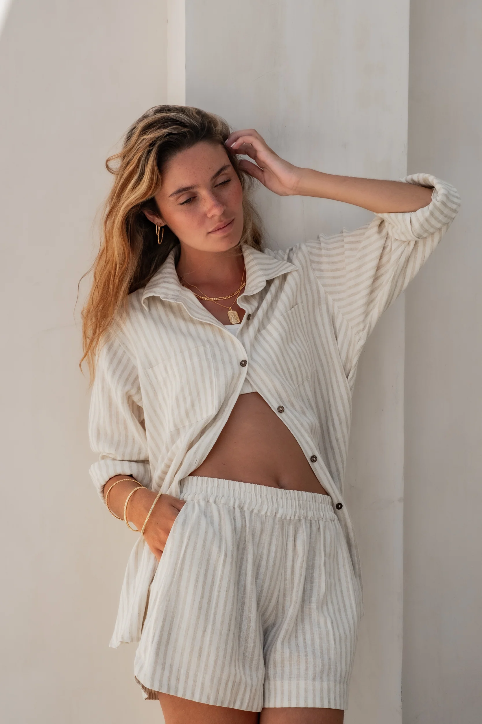 Shelby Shirt - Natural Sand Dune Stripe - Image 5