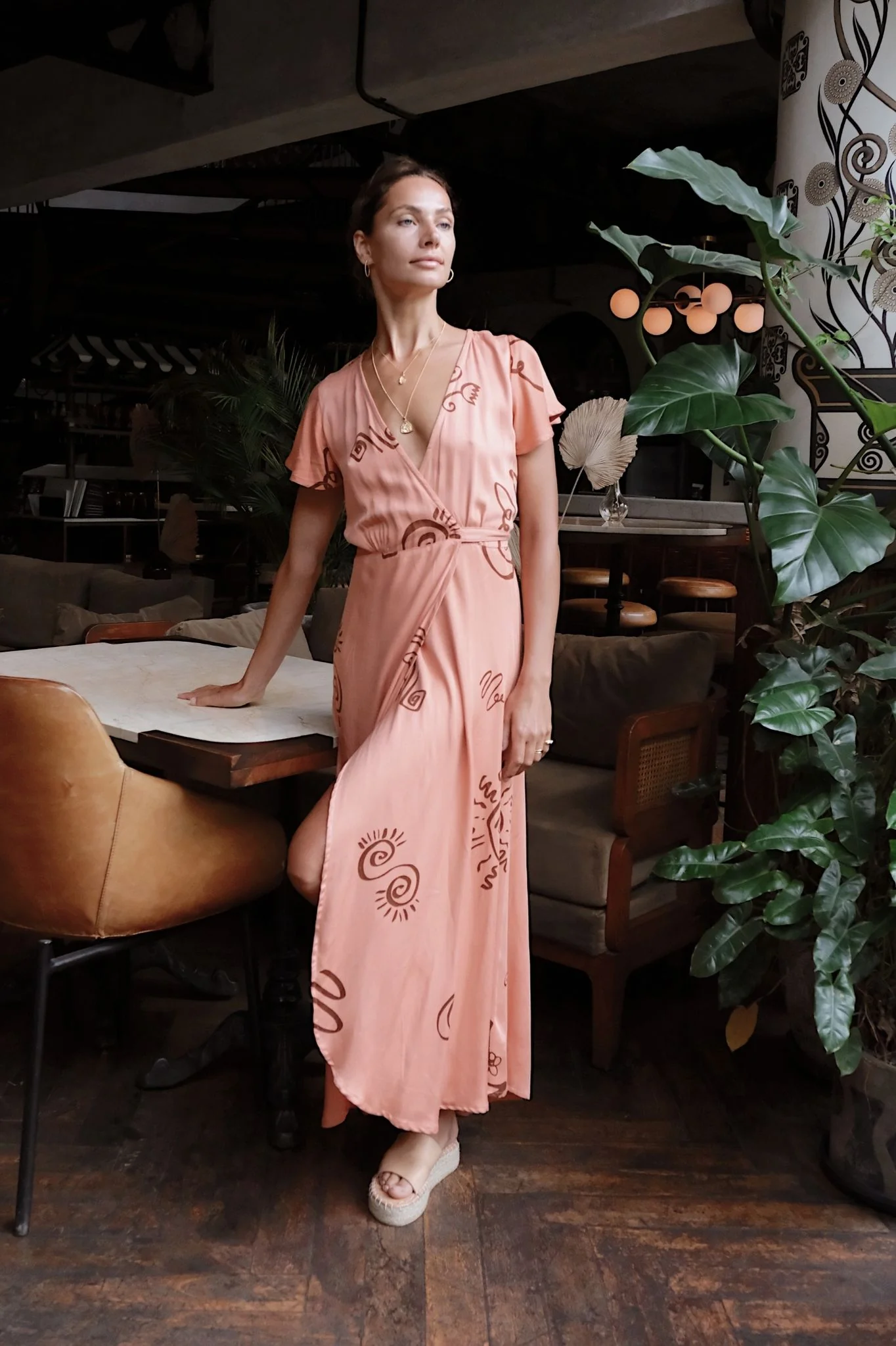 SIENNA BEACH WRAP DRESS - Vintage Blush - Image 3