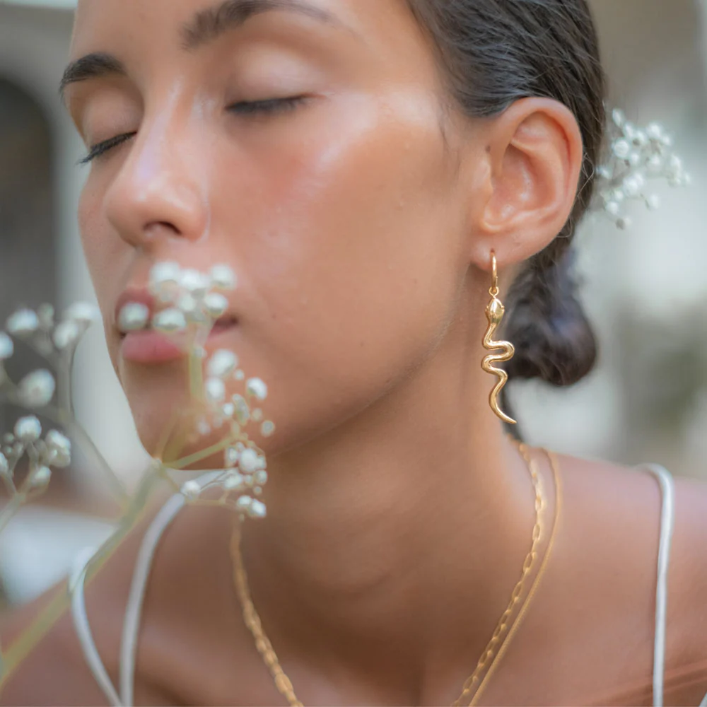 Snake 'Rebirth' Earrings - Gold - Image 9