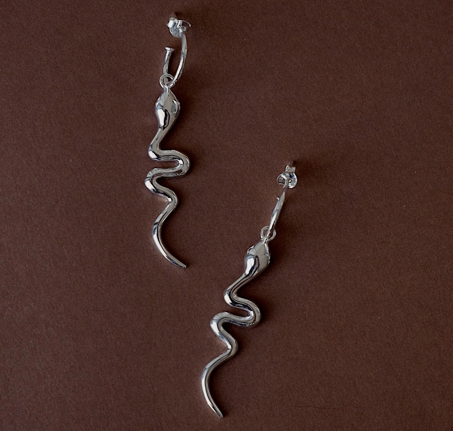 Snake 'Rebirth' Earrings - Silver - Image 3
