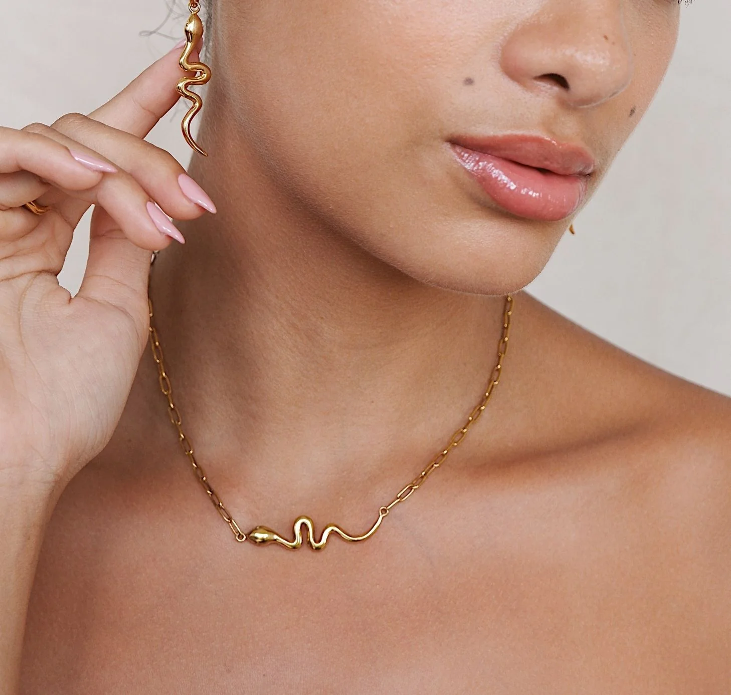 Snake 'Rebirth' Necklace - Gold - Image 5