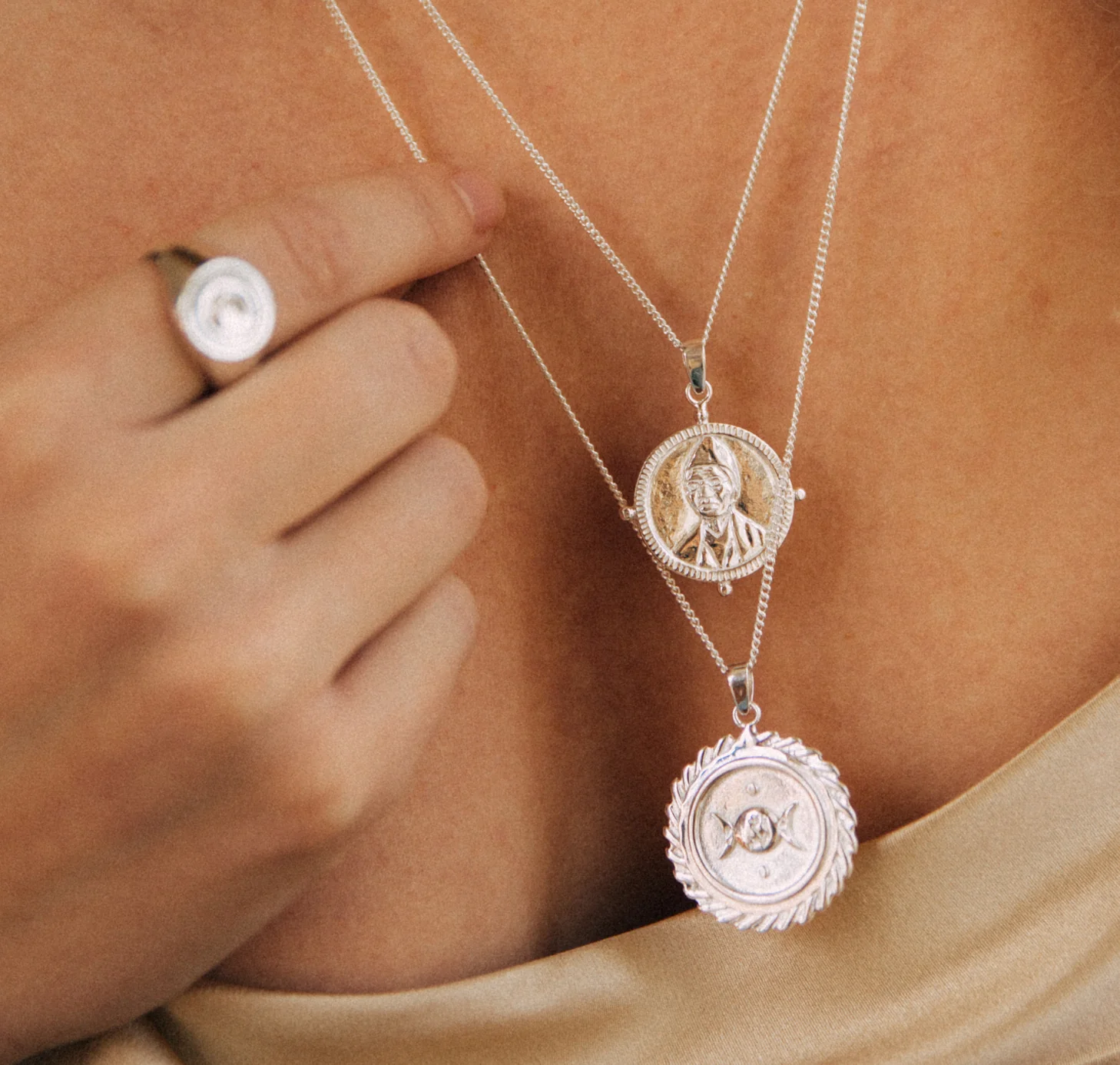 SOJOURNER 'STRENGTH' NECKLACE PENDANT - SILVER - Image 4