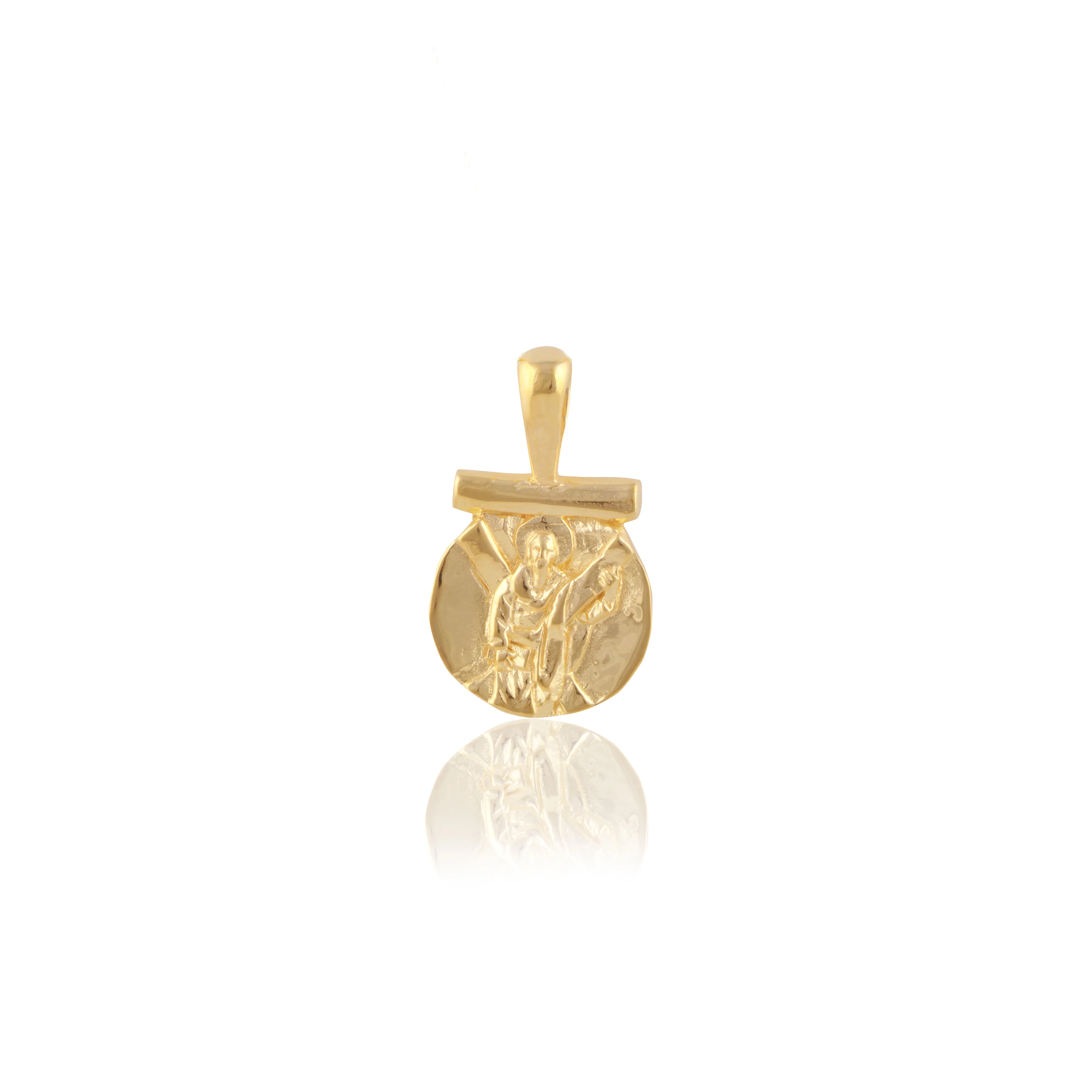 SOLID GOLD St Andrew - Patron Saint of Strength, Guidance & Hope CHARM ONLY - Gold