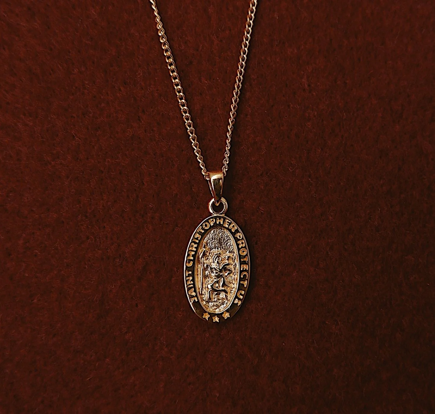 9KT SOLID GOLD - St Christopher the Patron of Travel Charm Necklace - Image 5