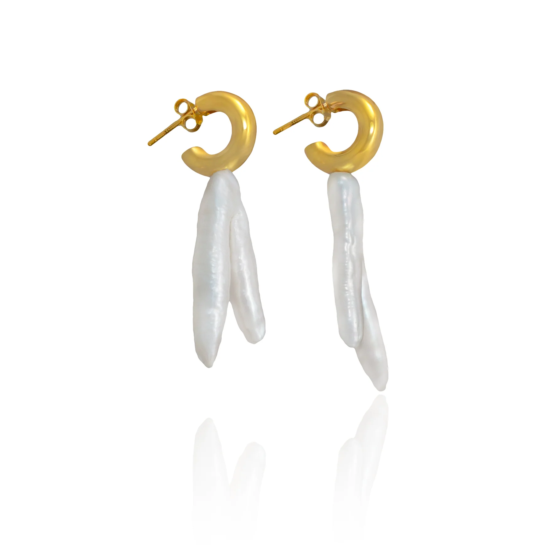 Split Pearl Earrings - GOLD