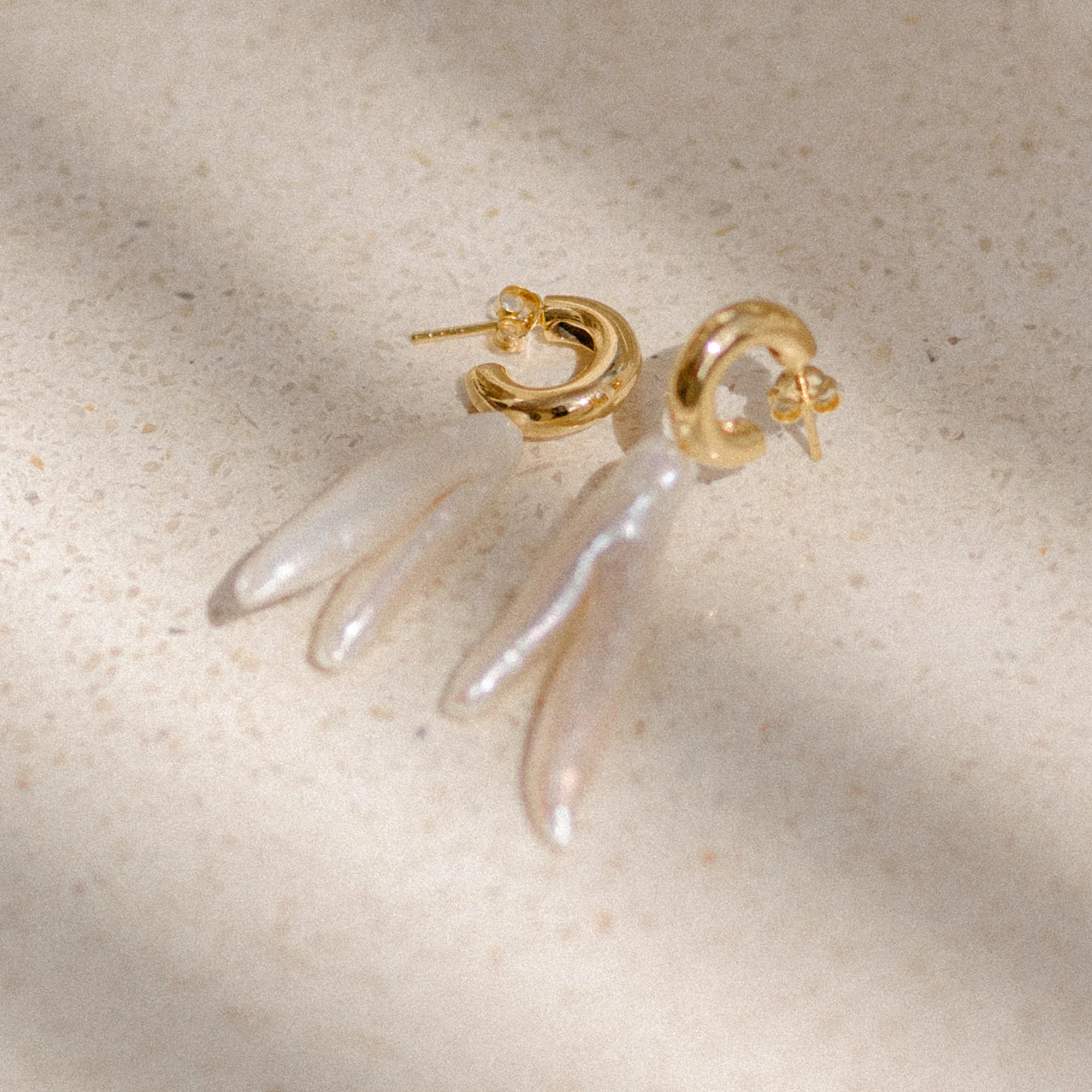 Split Pearl Earrings - GOLD - Image 2