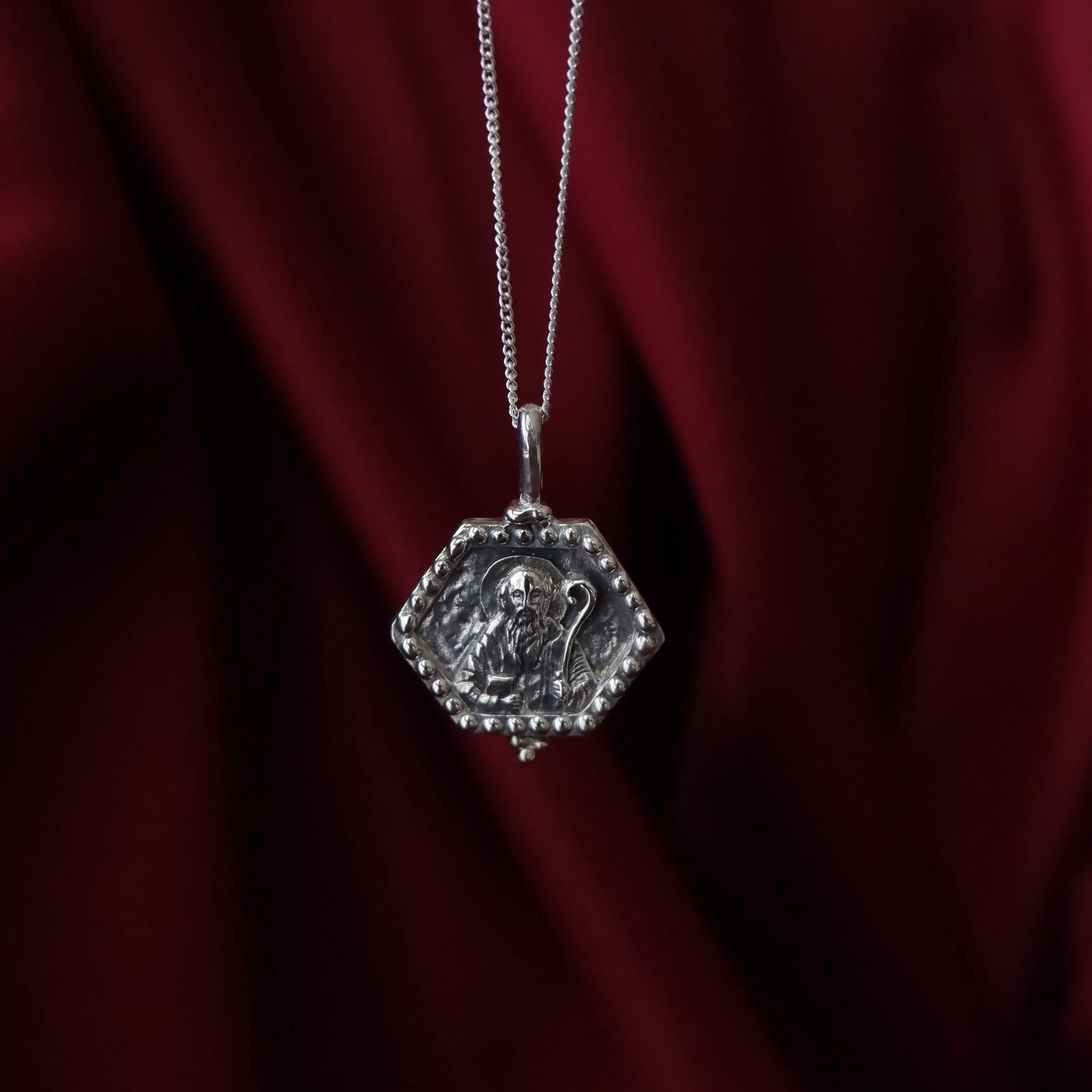 St Benedict - Patron Saint of Clarity, Calm & Peace CHARM ONLY - Silver - Image 4