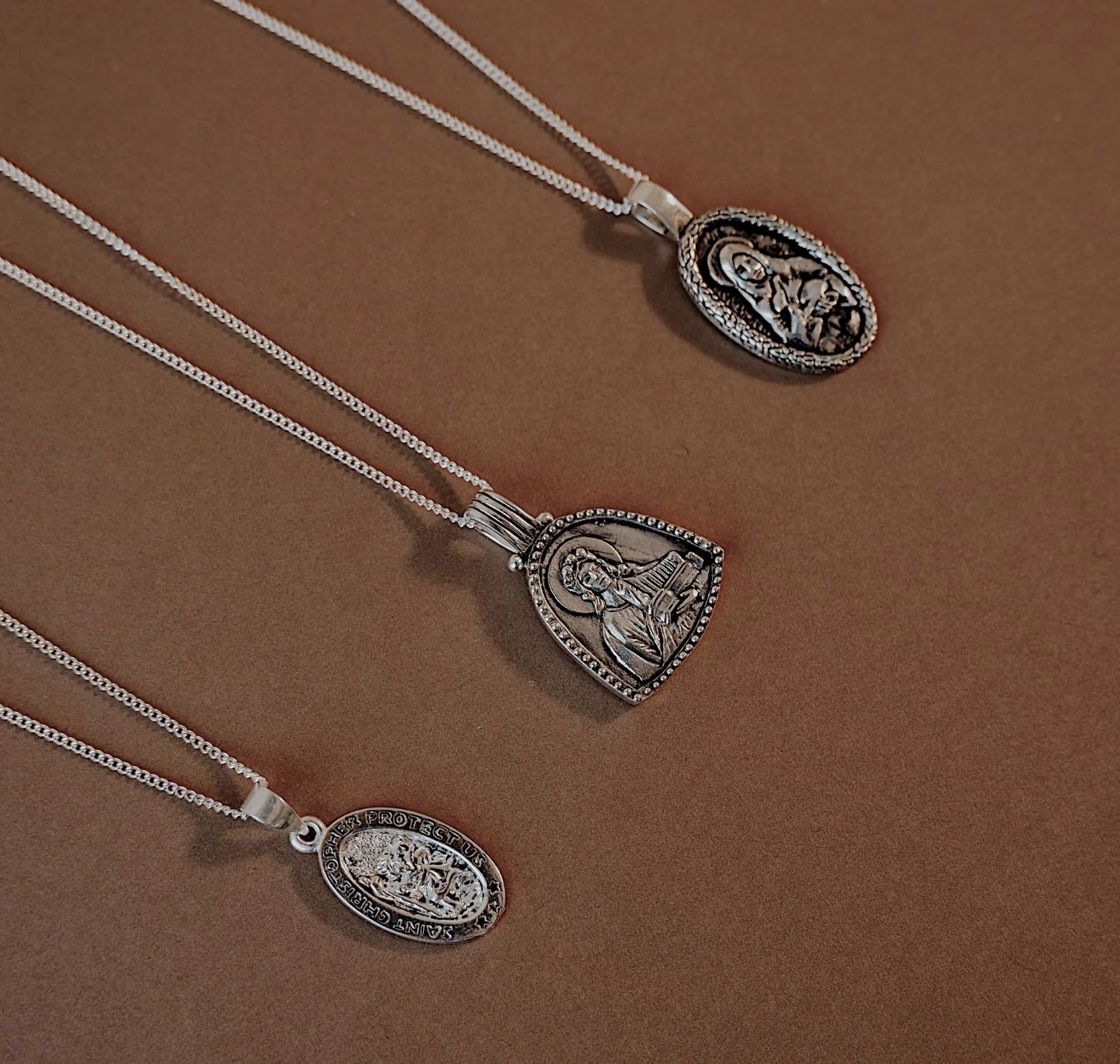 St Christopher the Patron of Travel Charm Necklace Silver - Image 4