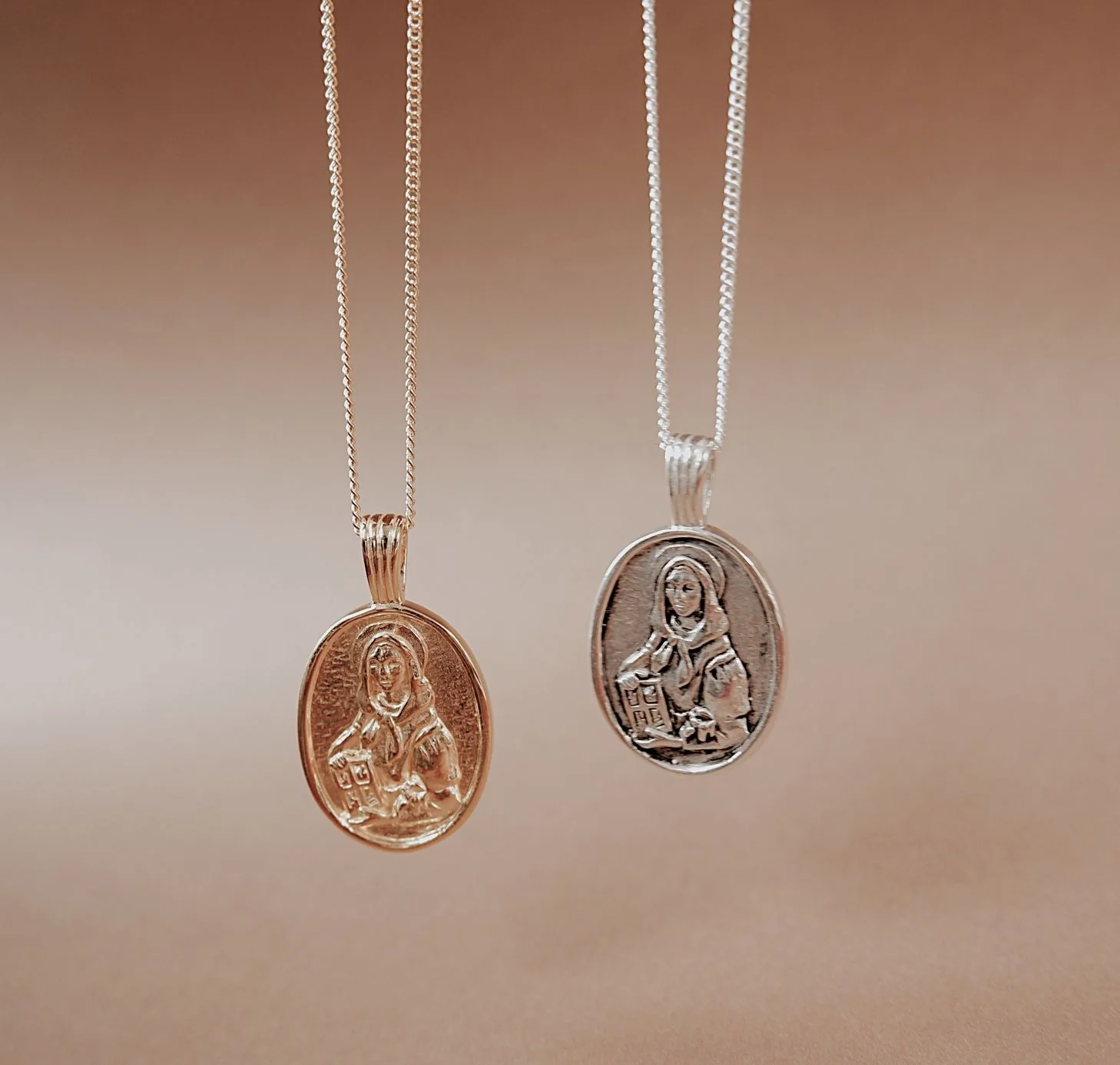 St Dymphna - Patron Saint of Anxiety Necklace - Silver - Image 5