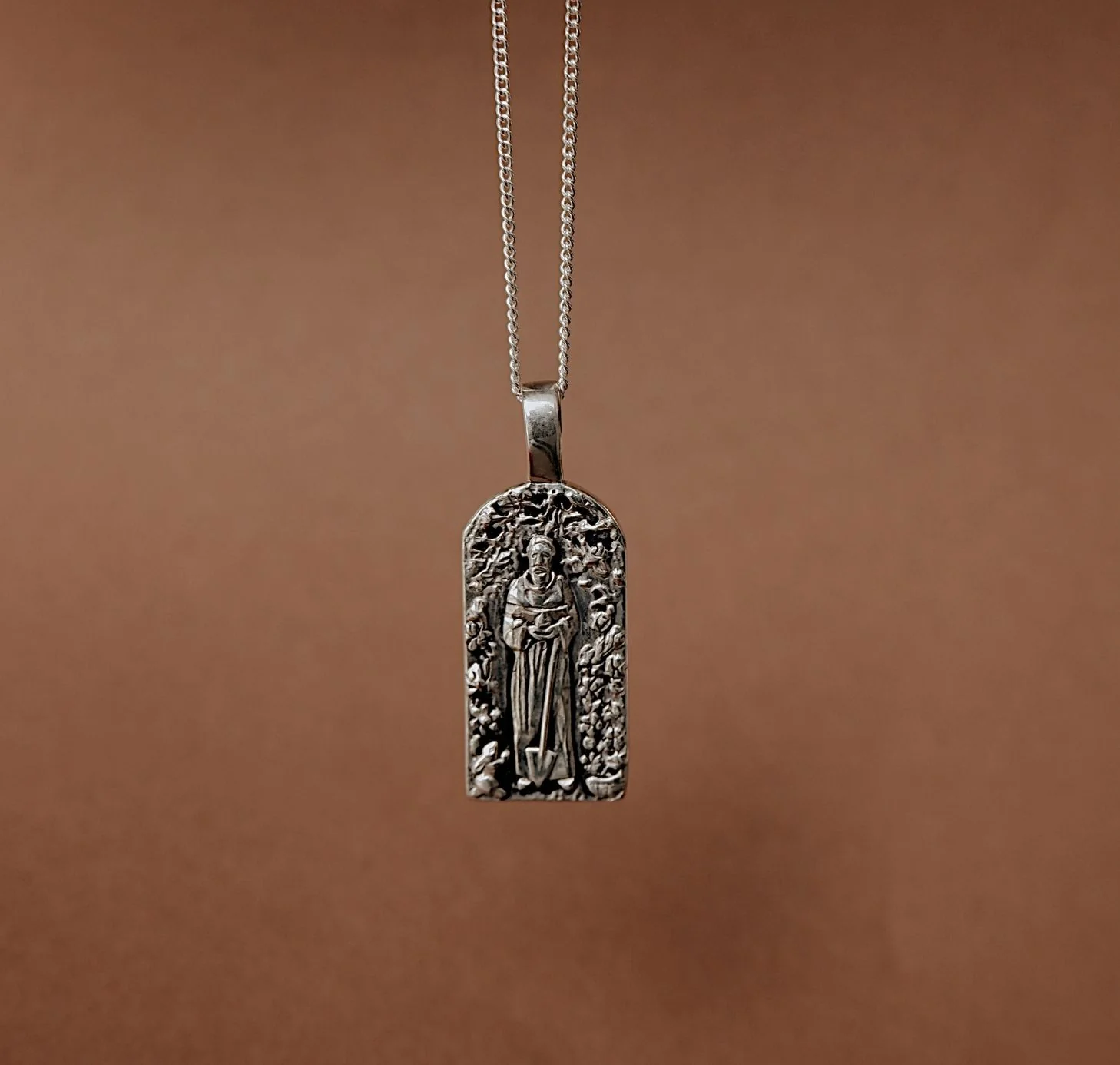 St Fiacre - Patron Saint of Gardening - CHARM ONLY - Silver - Image 3