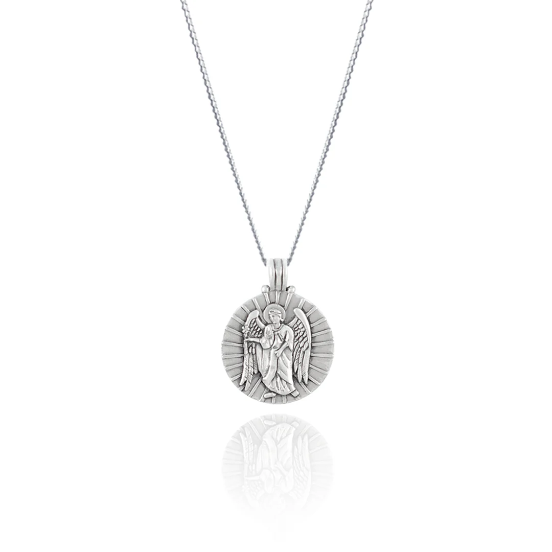 St Gabriel - Archangel Saint of Communication Necklace - Silver