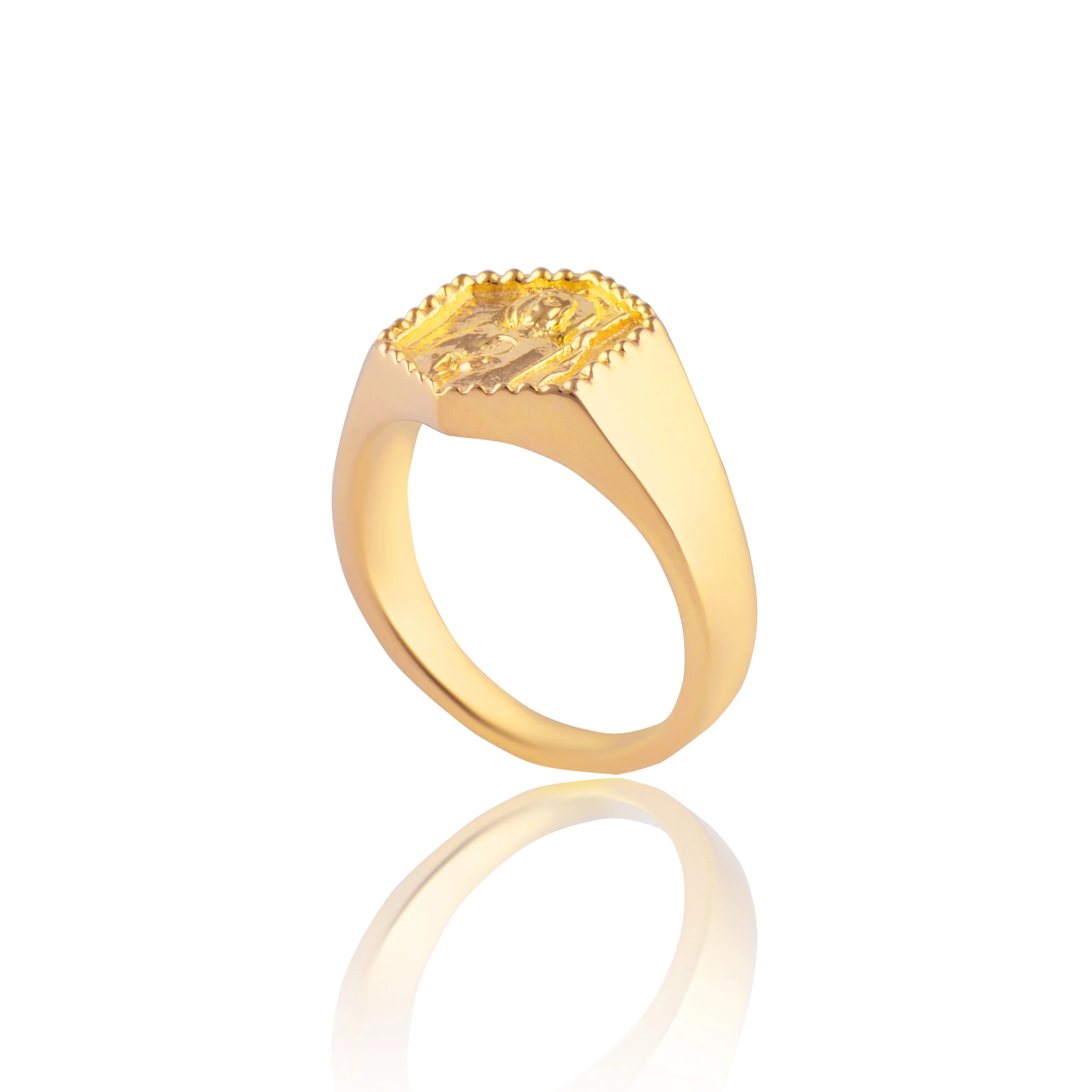 St Jude Patron Saint of Hope & Impossible Causes Signet Ring - Gold - Image 8