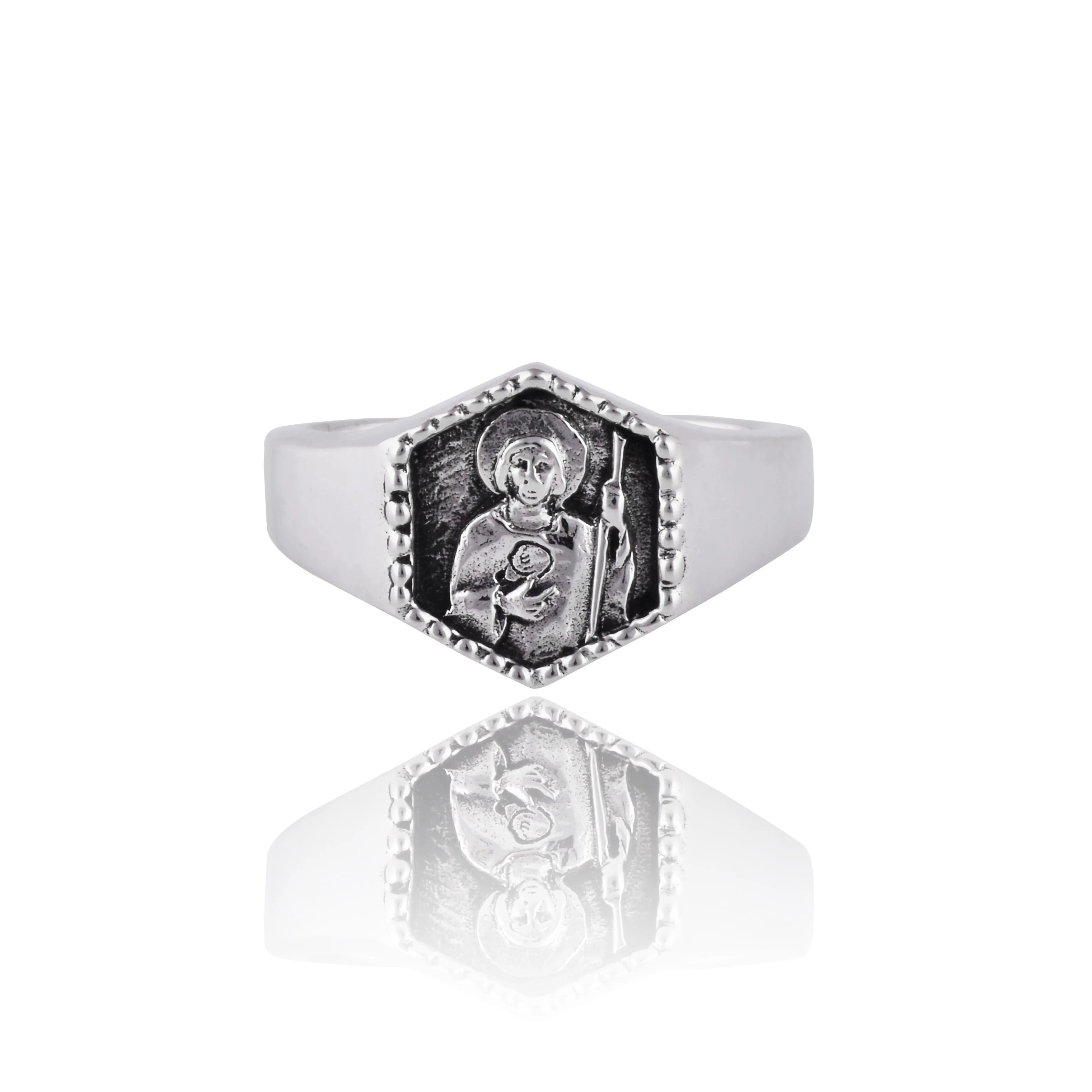 St Jude Patron Saint of Hope & Impossible Causes Signet Ring - Silver