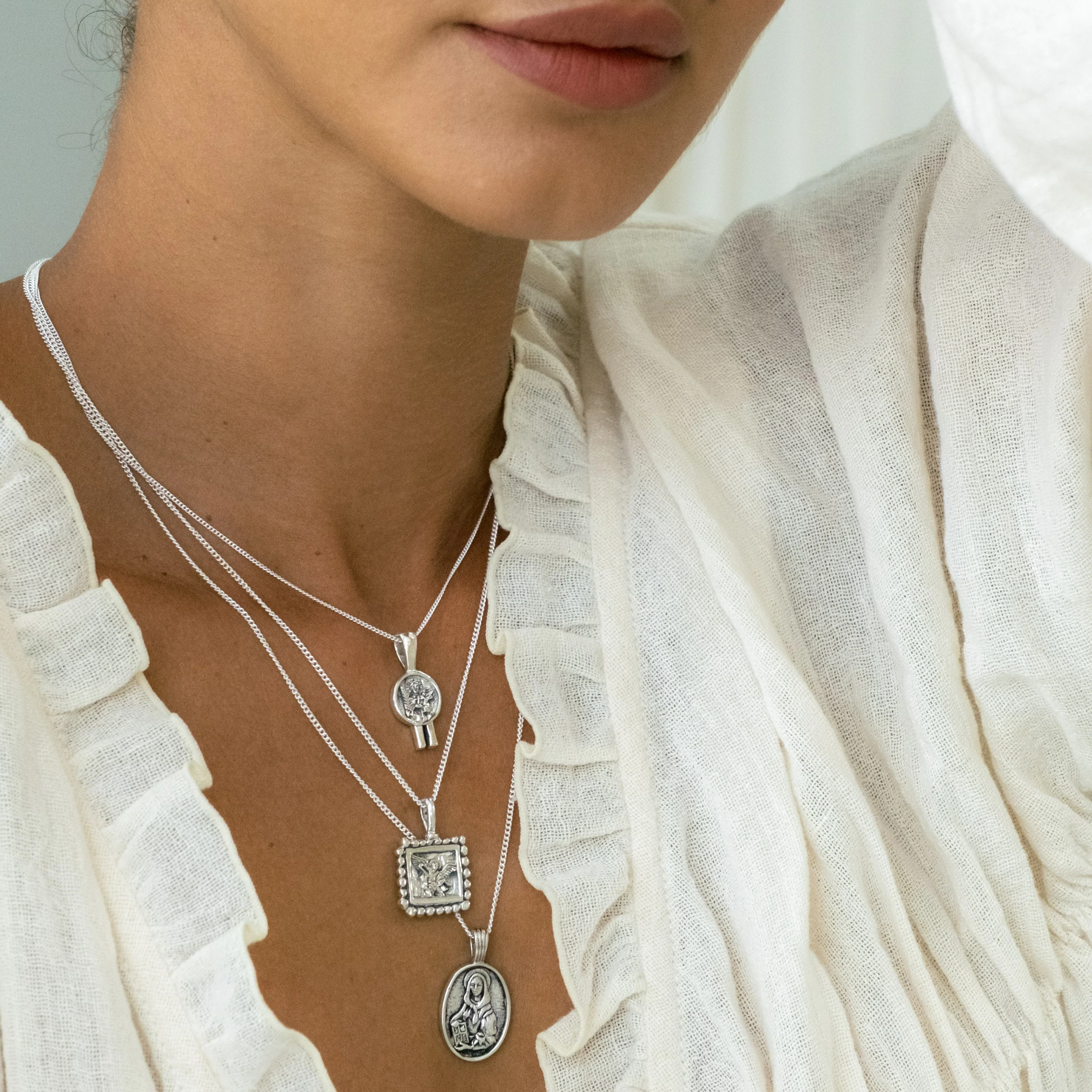 St Michael - Patron Saint of Protection & Overcoming Challenges - Silver - Image 4