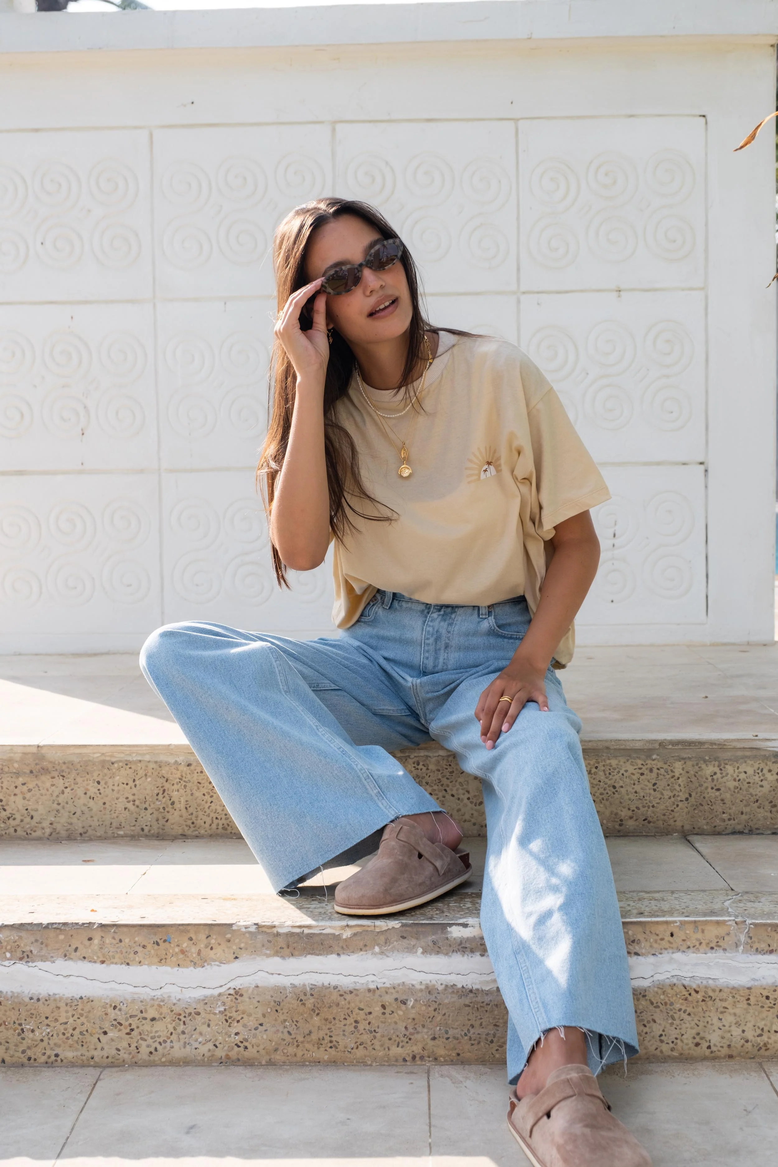 Sunshine Lagi Oversized Tee *Limited Edition* - Organic Cotton - Sand