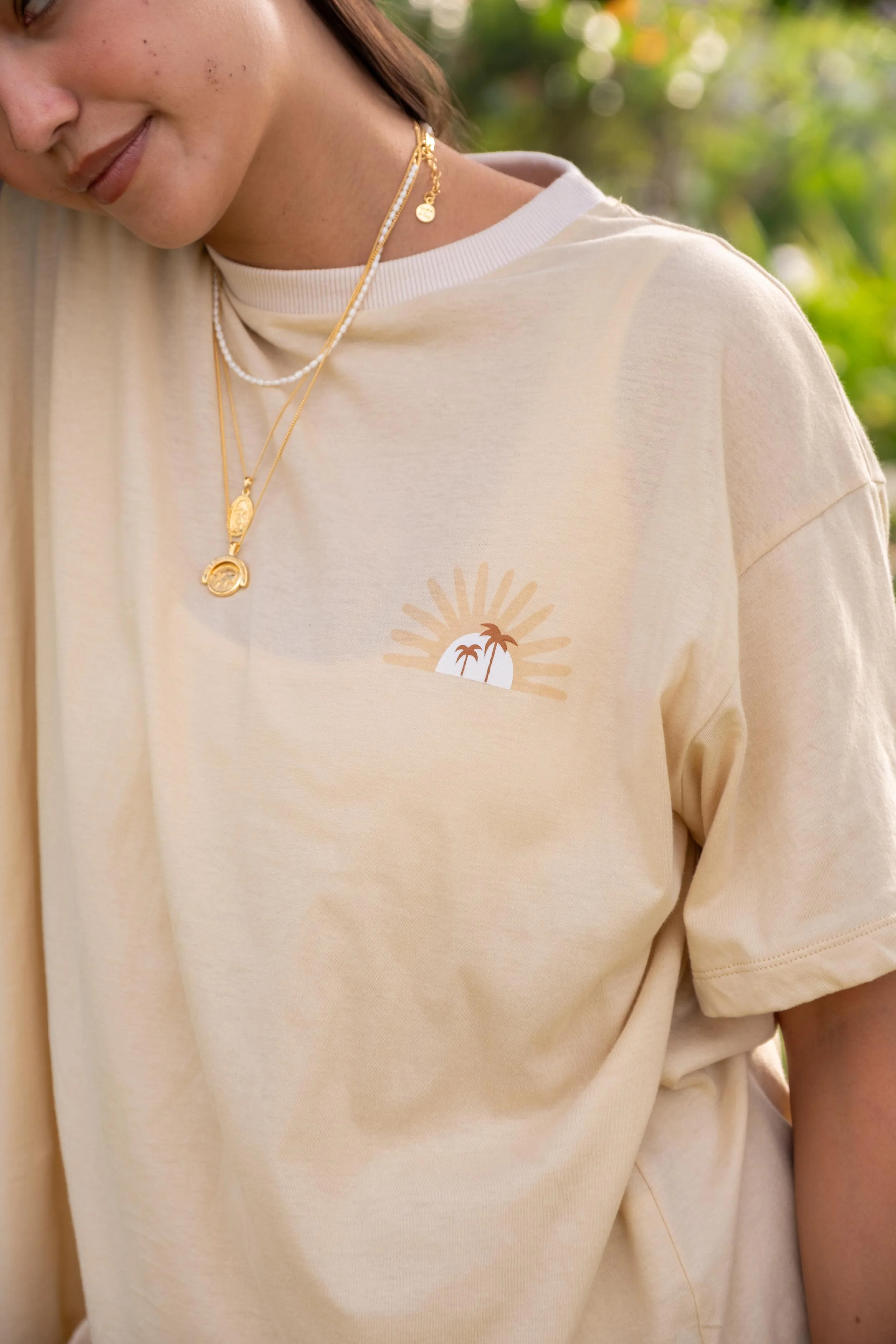 Sunshine Lagi Oversized Tee *Limited Edition* - Organic Cotton - Sand - Image 5